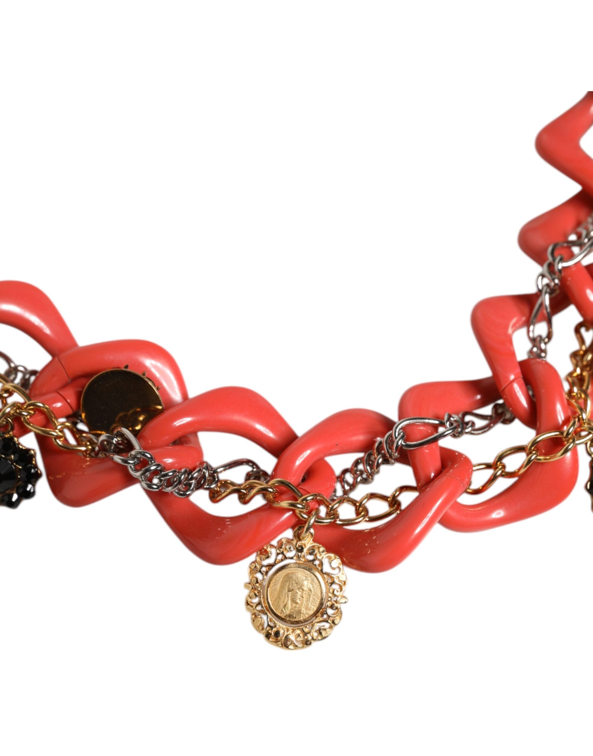 Dolce & Gabbana Mehrfarbiger verzierter Kettengürtel für die Taille-3