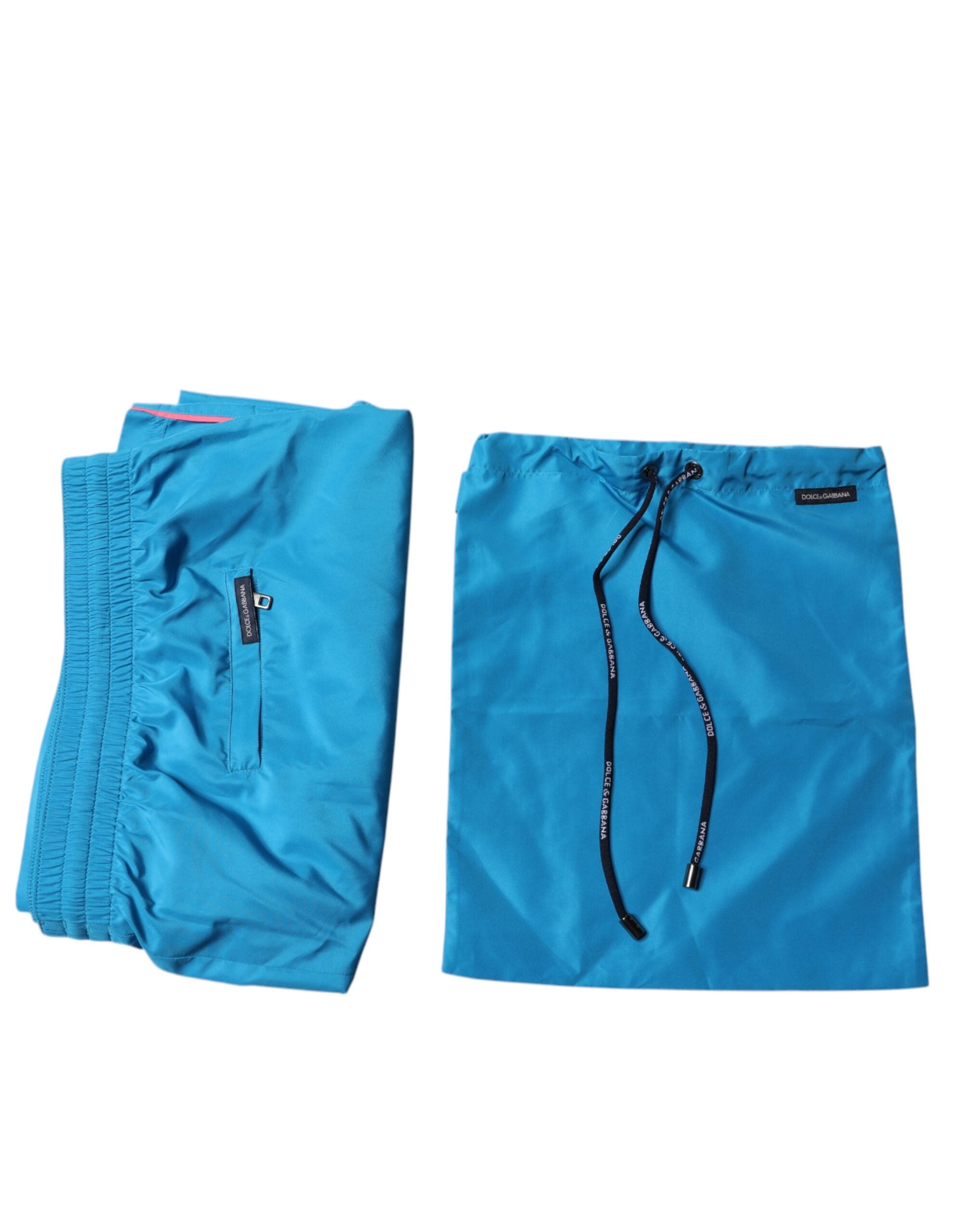 Dolce & Gabbana Turquoise Logo Beachwear Shorts 2Pc Swimwear-6