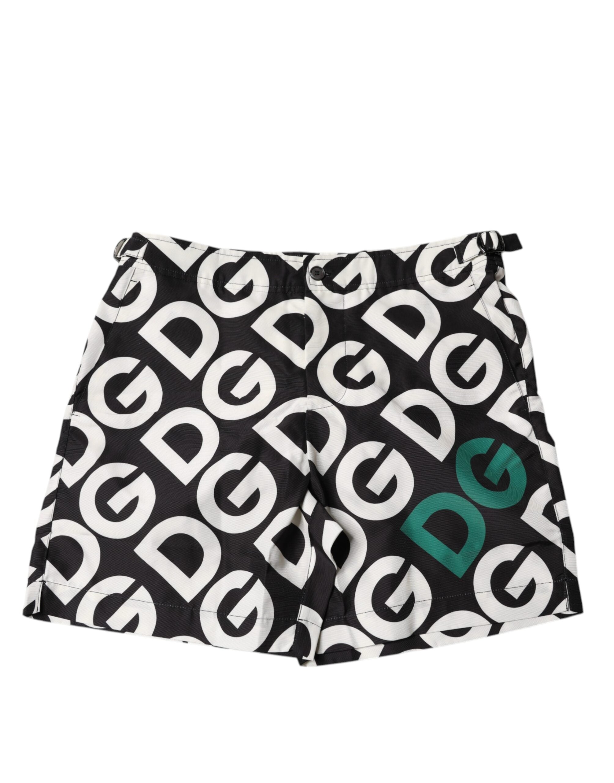 Dolce & Gabbana Schwarz Weiß Logo Beachwear Shorts Bademode-2