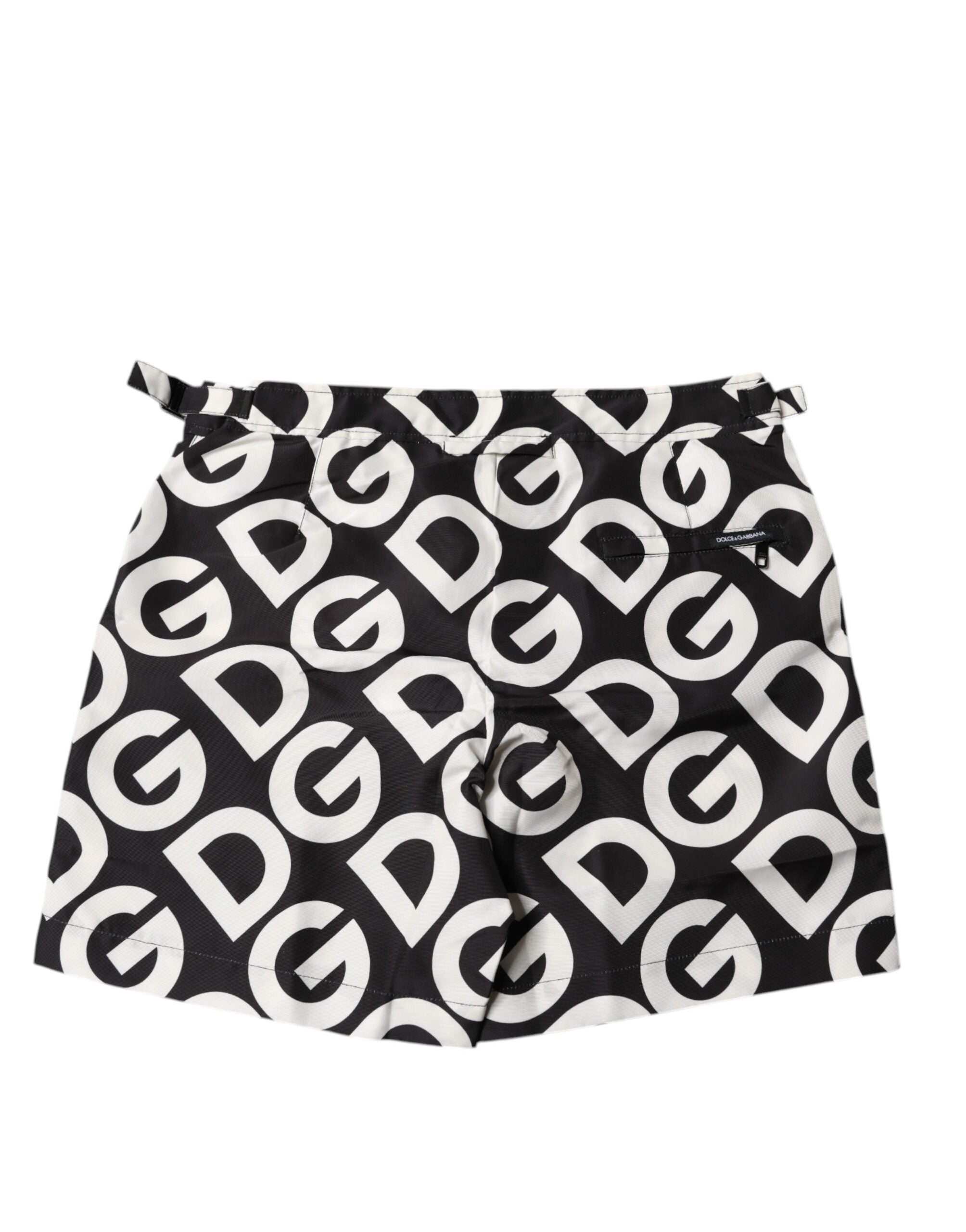 Dolce & Gabbana Schwarz Weiß Logo Beachwear Shorts Bademode-3