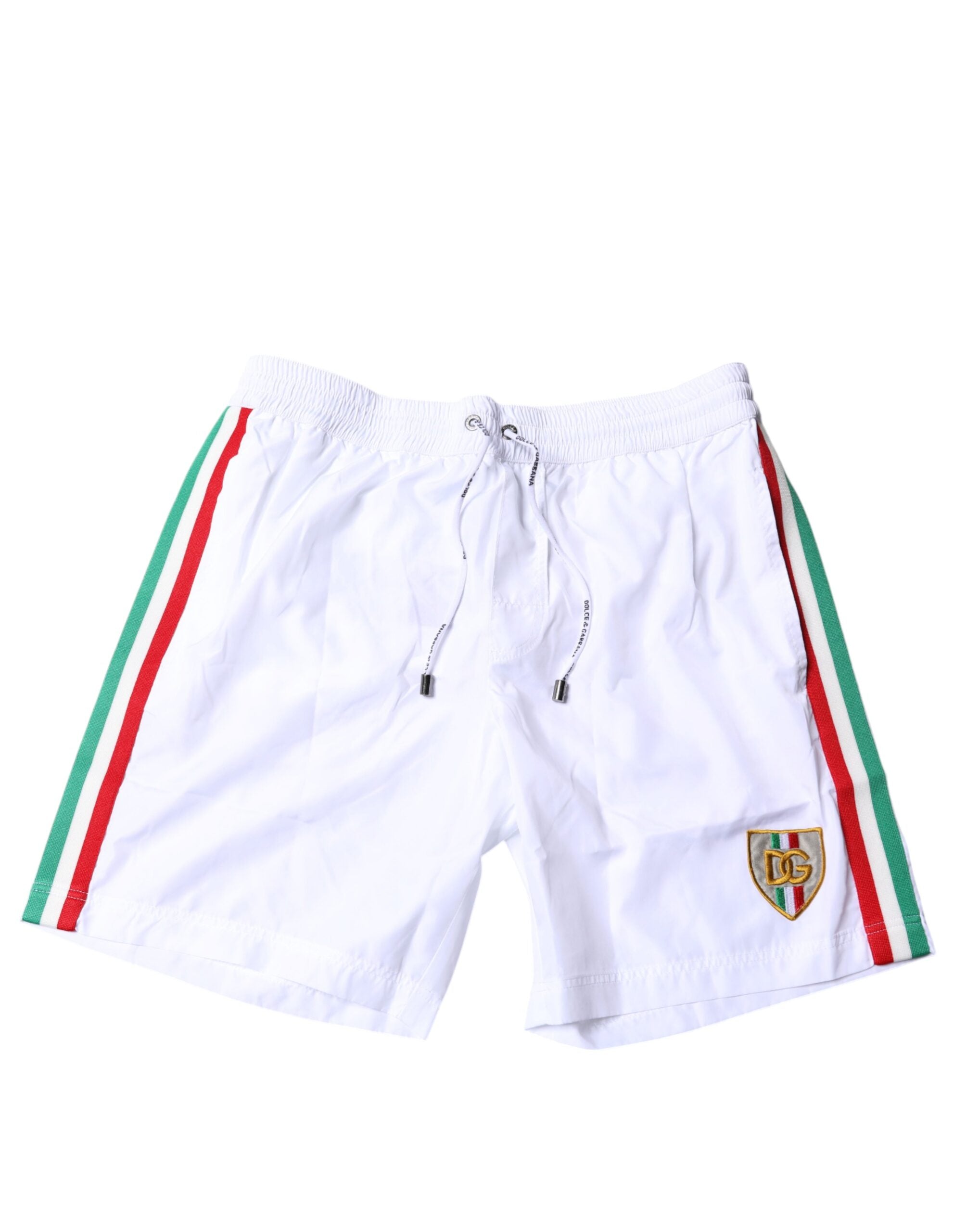 Dolce & Gabbana Weiße Streifen Beachwear Shorts 2 Stück Bademode-2