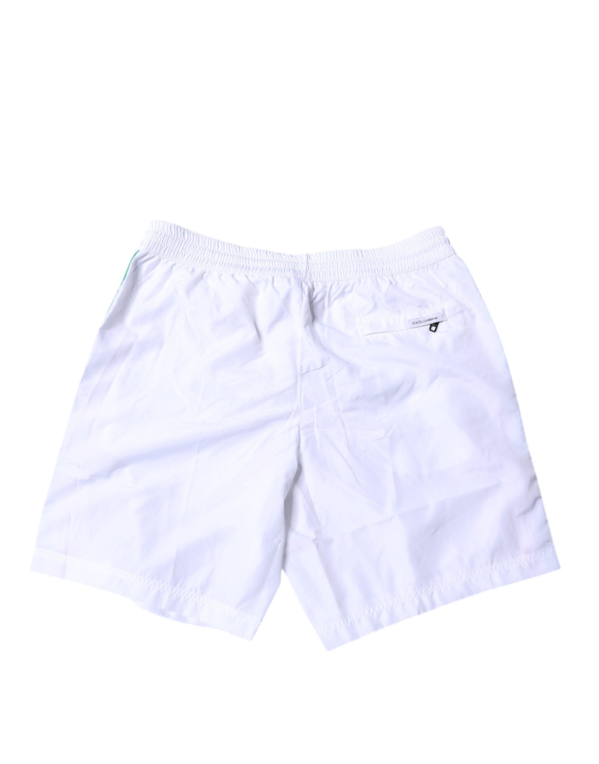 Dolce & Gabbana Weiße Streifen Beachwear Shorts 2 Stück Bademode-4