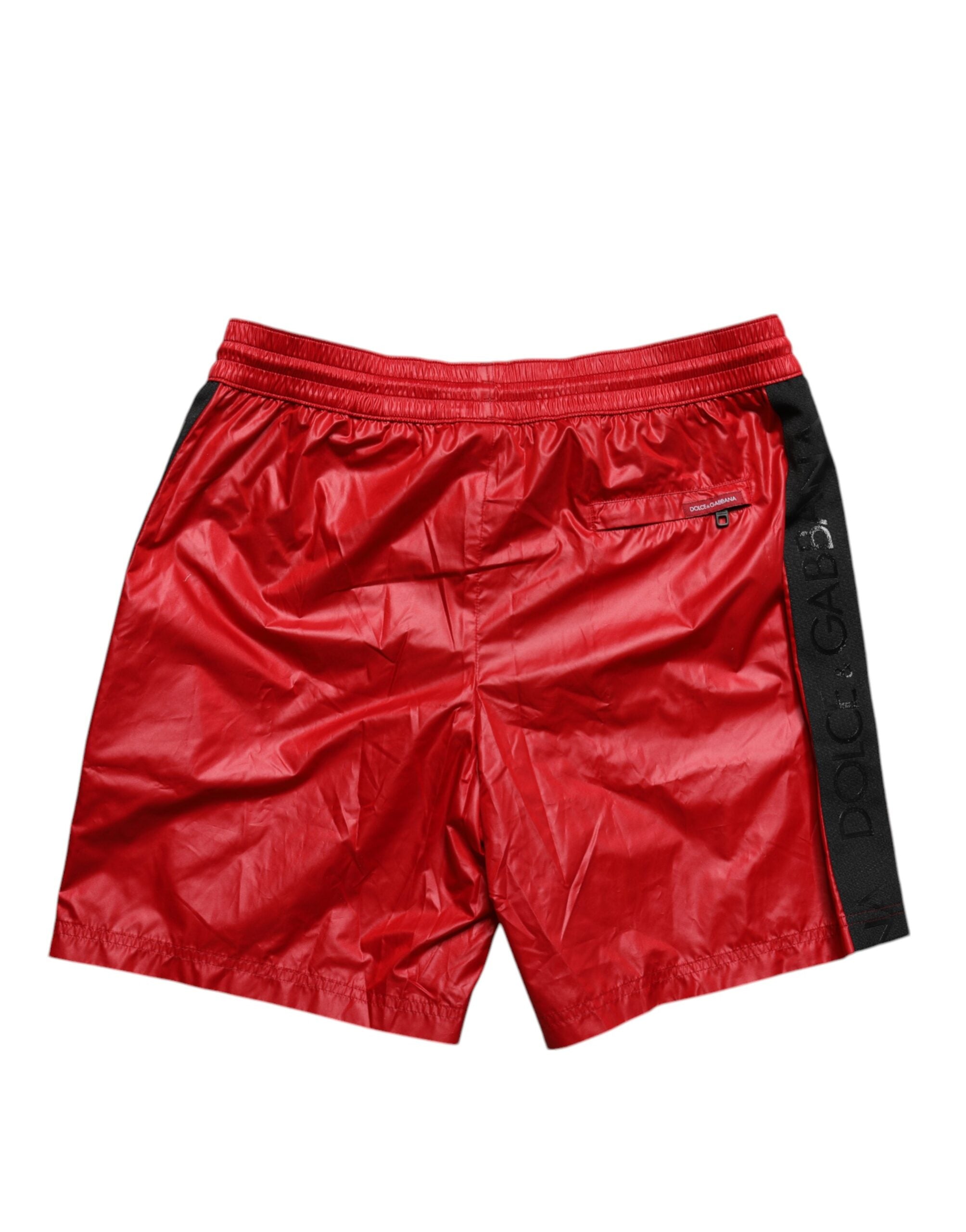 Dolce & Gabbana Rote Polyester Strandbekleidung Shorts 2Pc Bademode-3