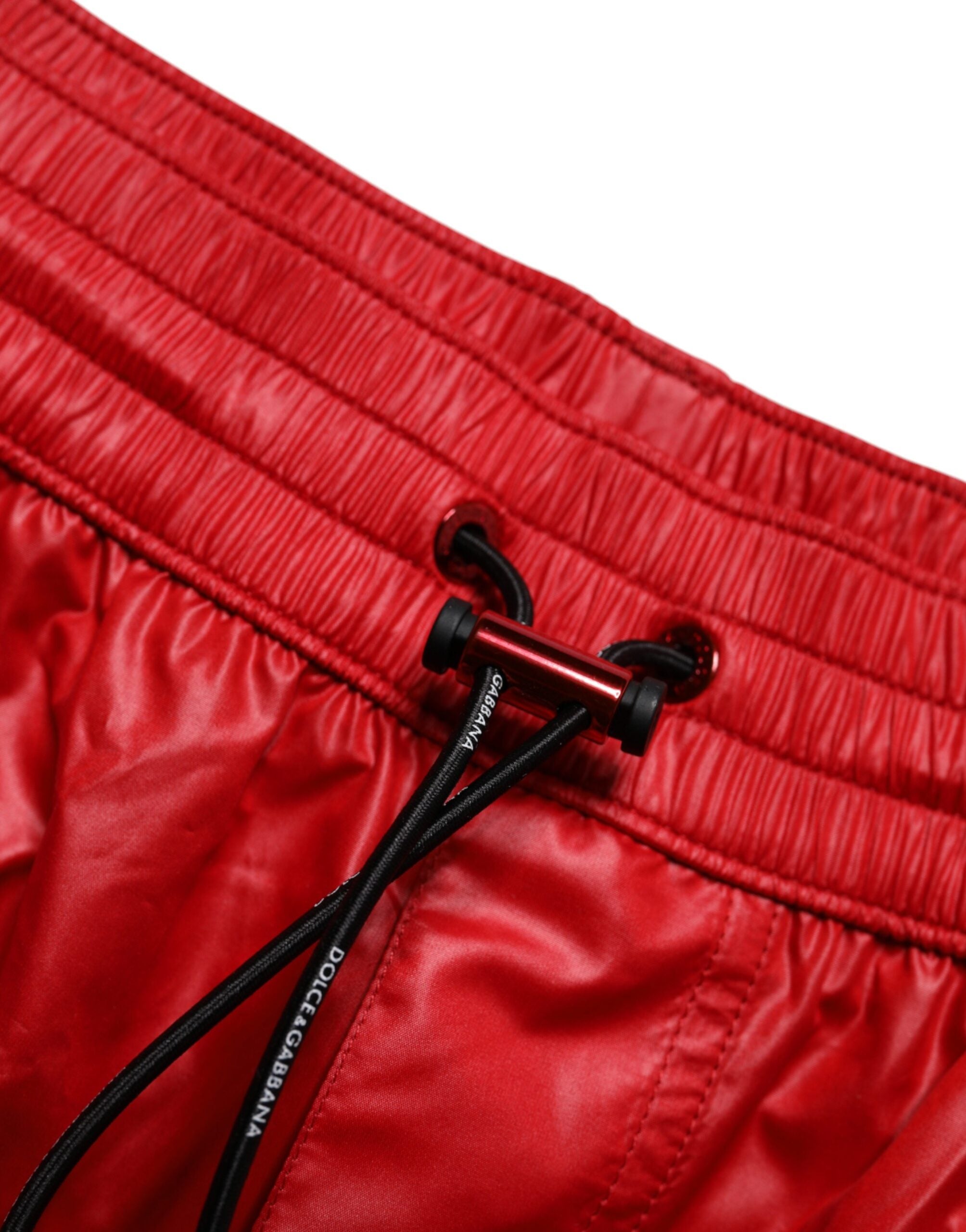 Dolce & Gabbana Rote Polyester Strandbekleidung Shorts 2Pc Bademode-5