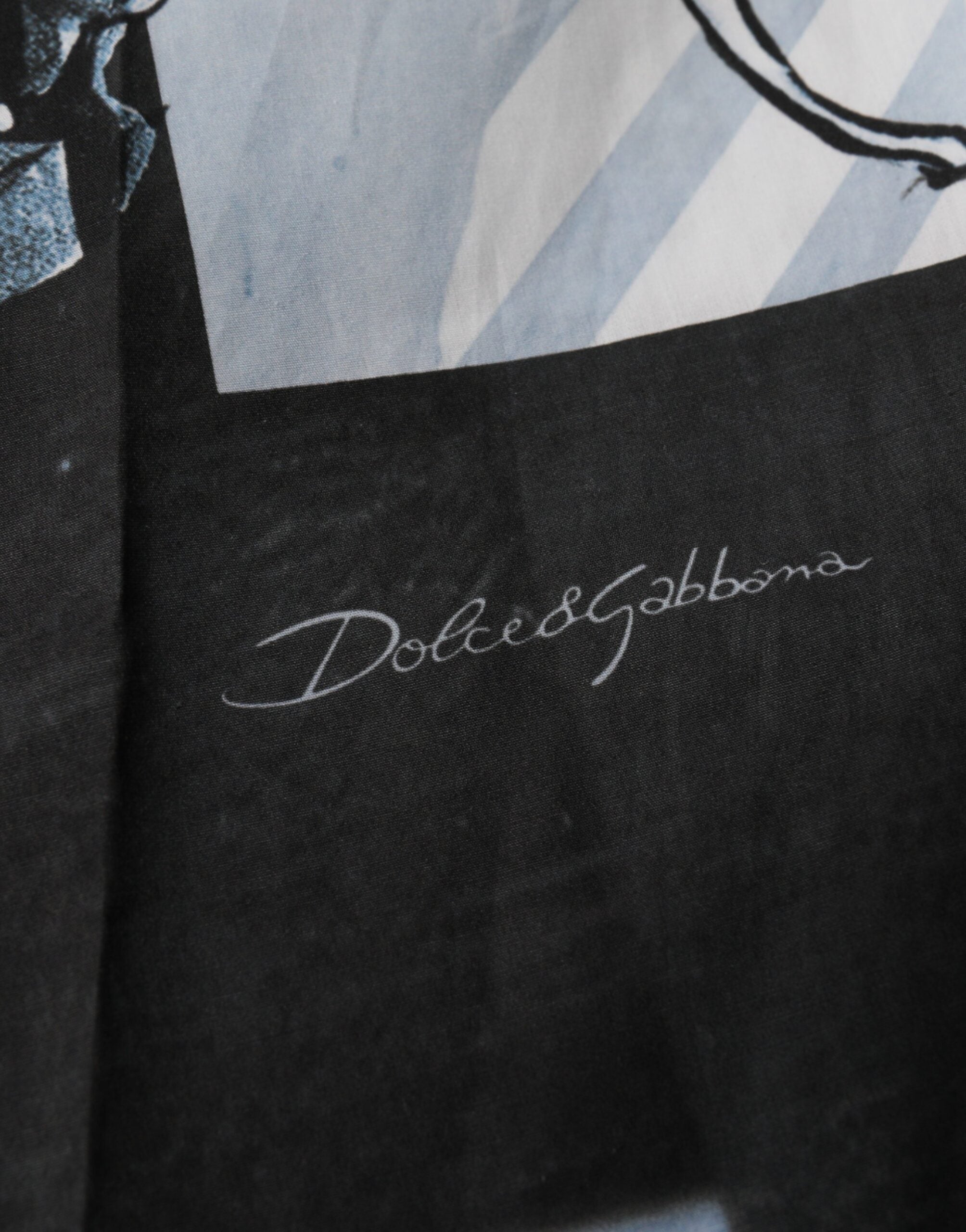 Dolce & Gabbana Blue Statue Print Cotton Men's Shorts-4