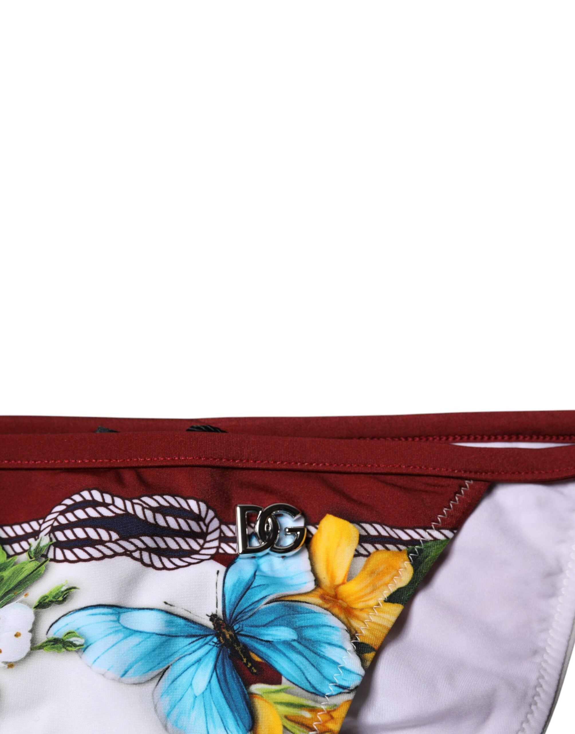 Dolce & Gabbana Weißer Floral Print Badeanzug Bikini Bottom Bademode-3