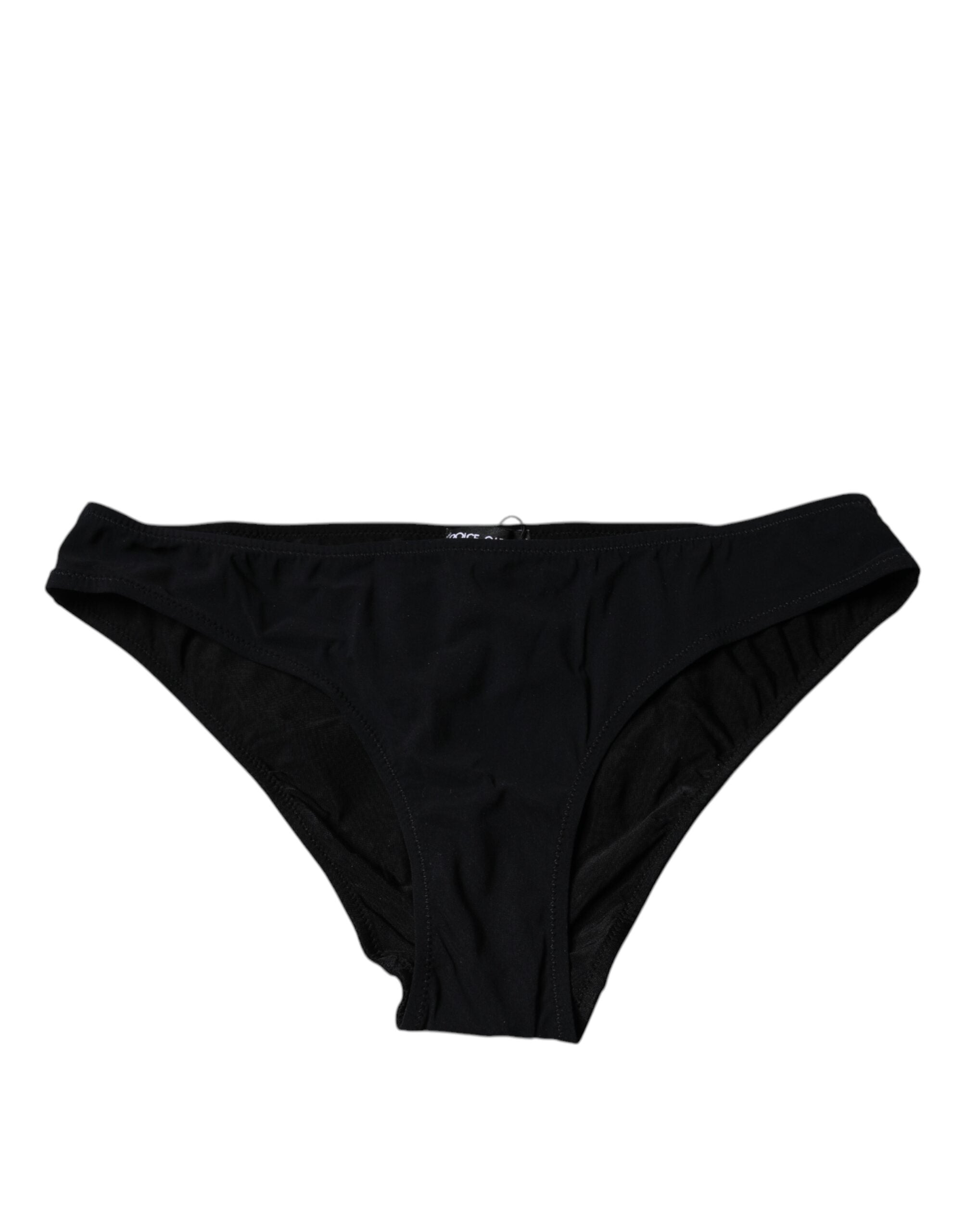 Dolce & Gabbana Black Nylon Stretch Mid Waist Panty Underwear-2