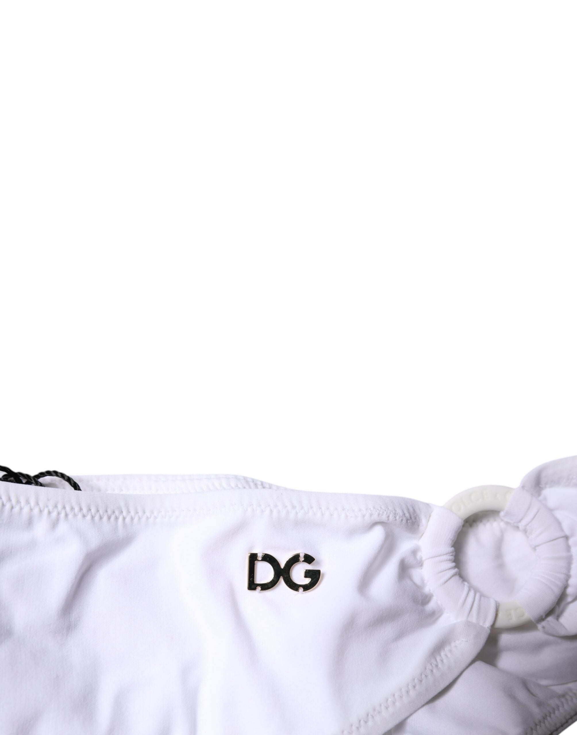Dolce & Gabbana White Nylon Beachwear Bikini Bottom Swimwear-3