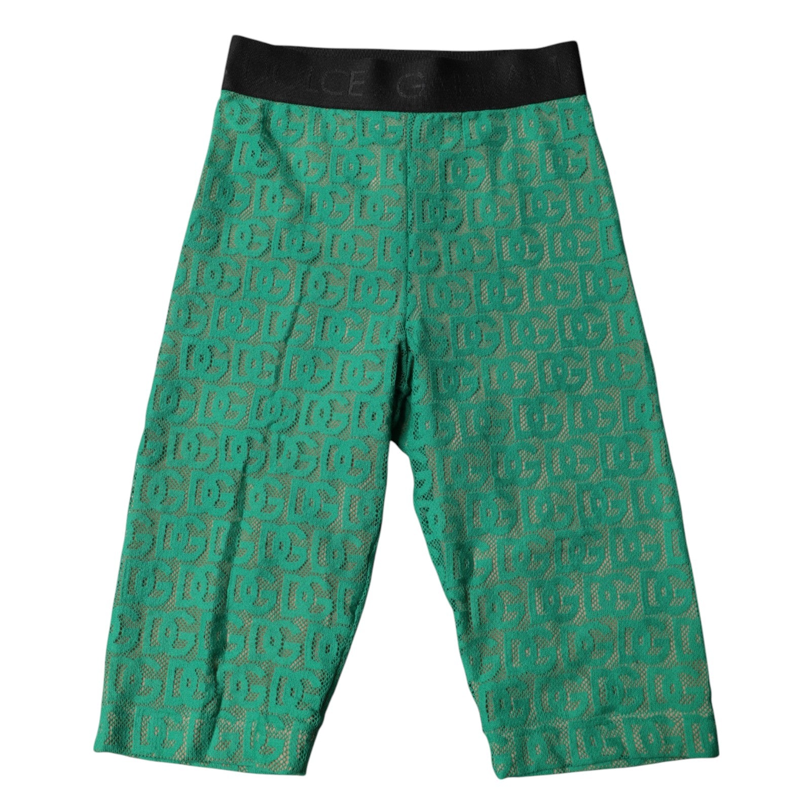 Dolce & Gabbana Grüne Logo-Monogramm-Kurzstrumpfhose Unterwäsche-3