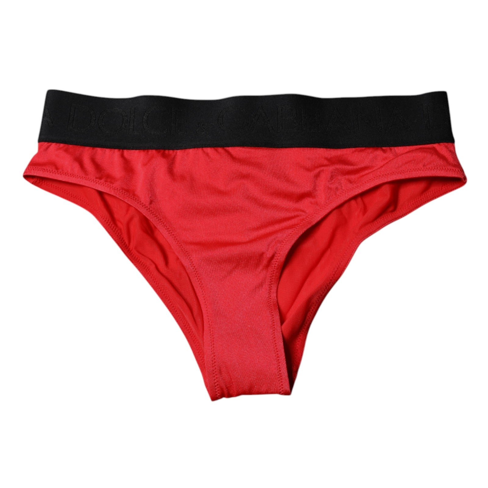 Dolce & Gabbana Red Nylon Stretch Mid Waist Panty Underwear-3