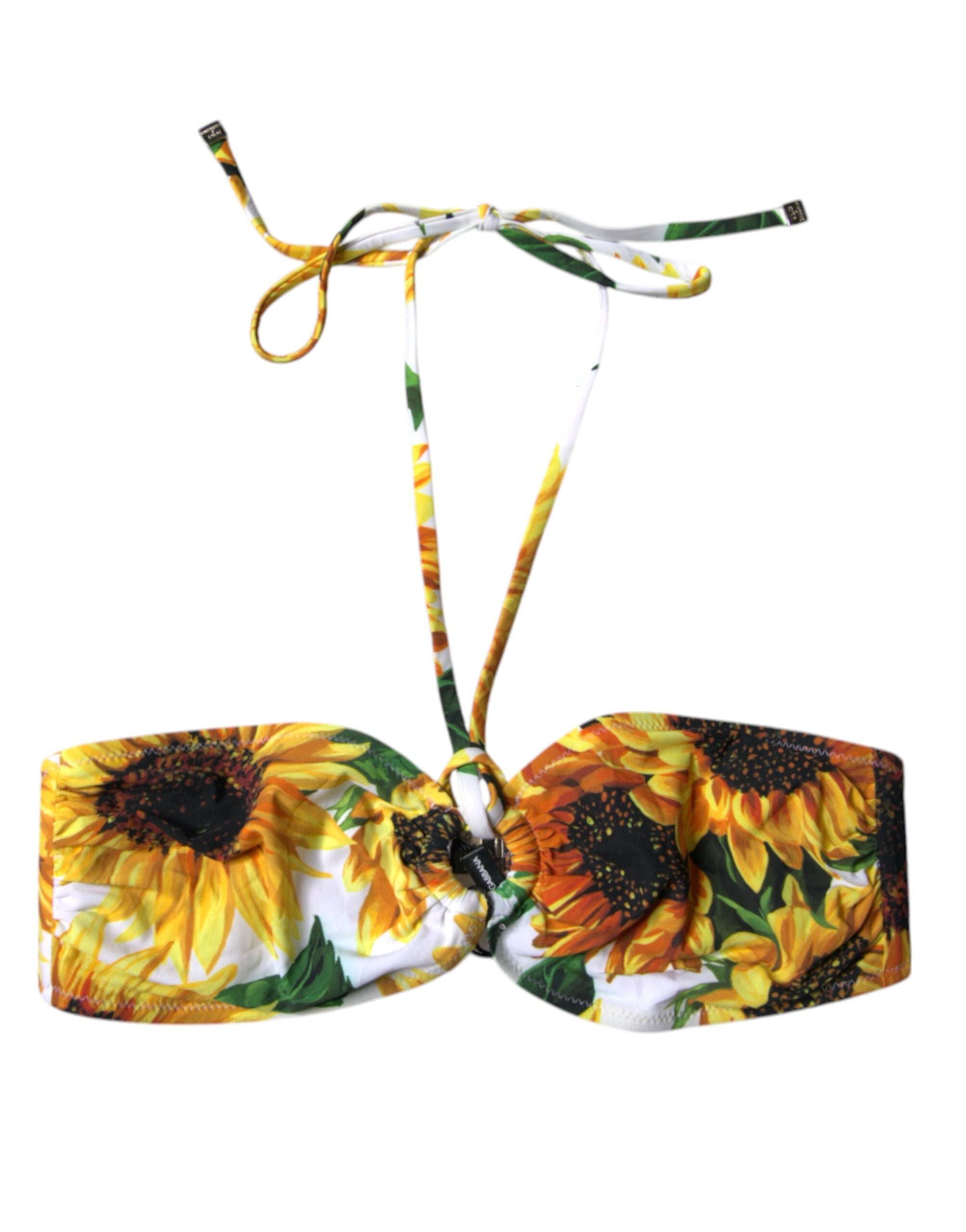 Top de bikini estilo halter con estampado floral multicolor de Dolce & Gabbana-2
