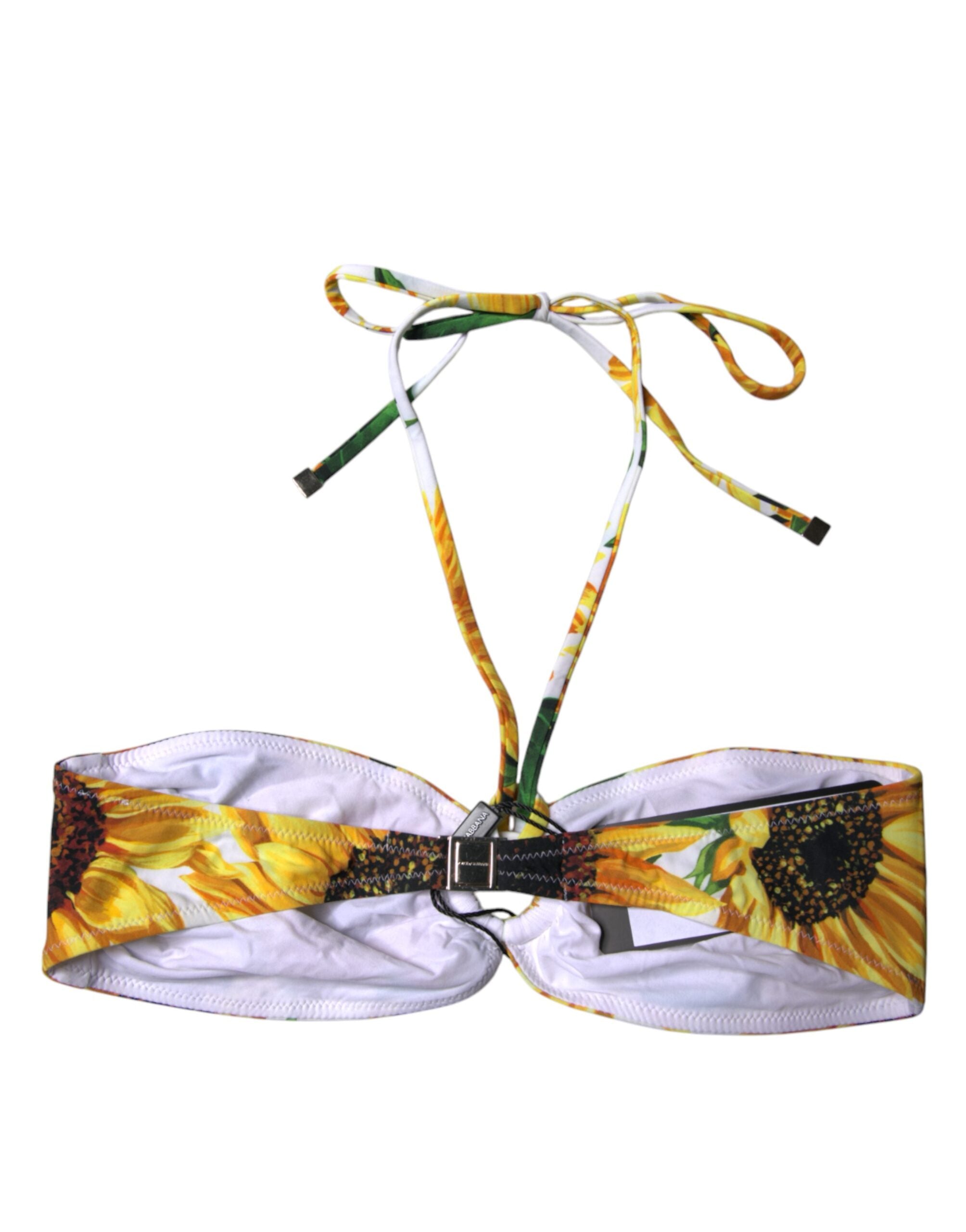 Top de bikini estilo halter con estampado floral multicolor de Dolce & Gabbana-4