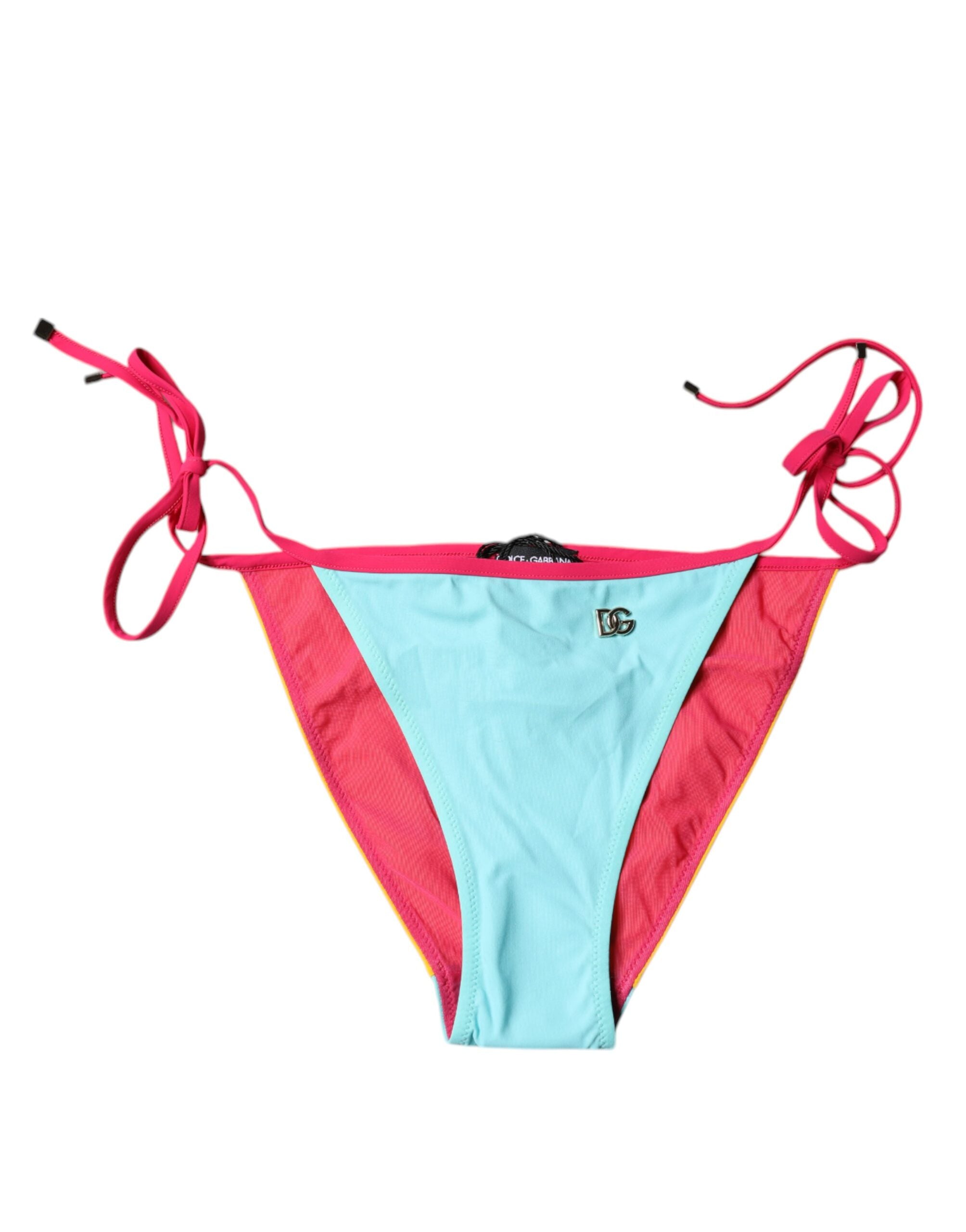 Dolce & Gabbana Multicolor Logo-Badeanzug Bikini Bottom Bademode-1
