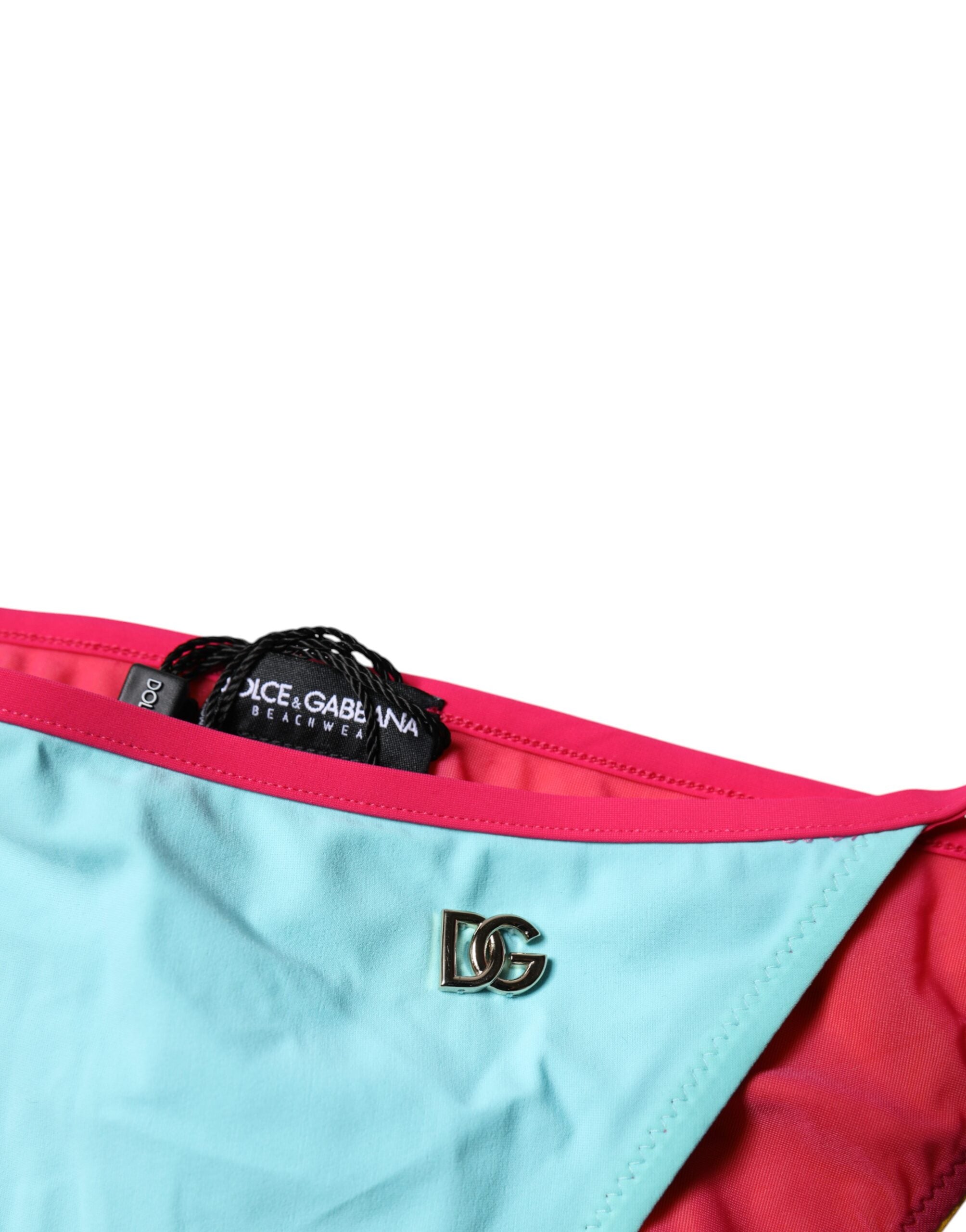 Dolce & Gabbana Multicolor Logo-Badeanzug Bikini Bottom Bademode-3