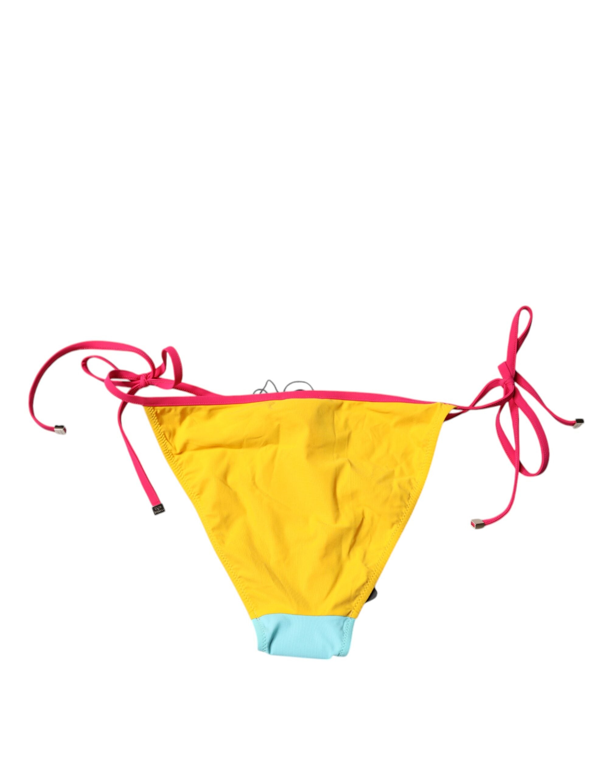 Dolce & Gabbana Multicolor Logo-Badeanzug Bikini Bottom Bademode-4