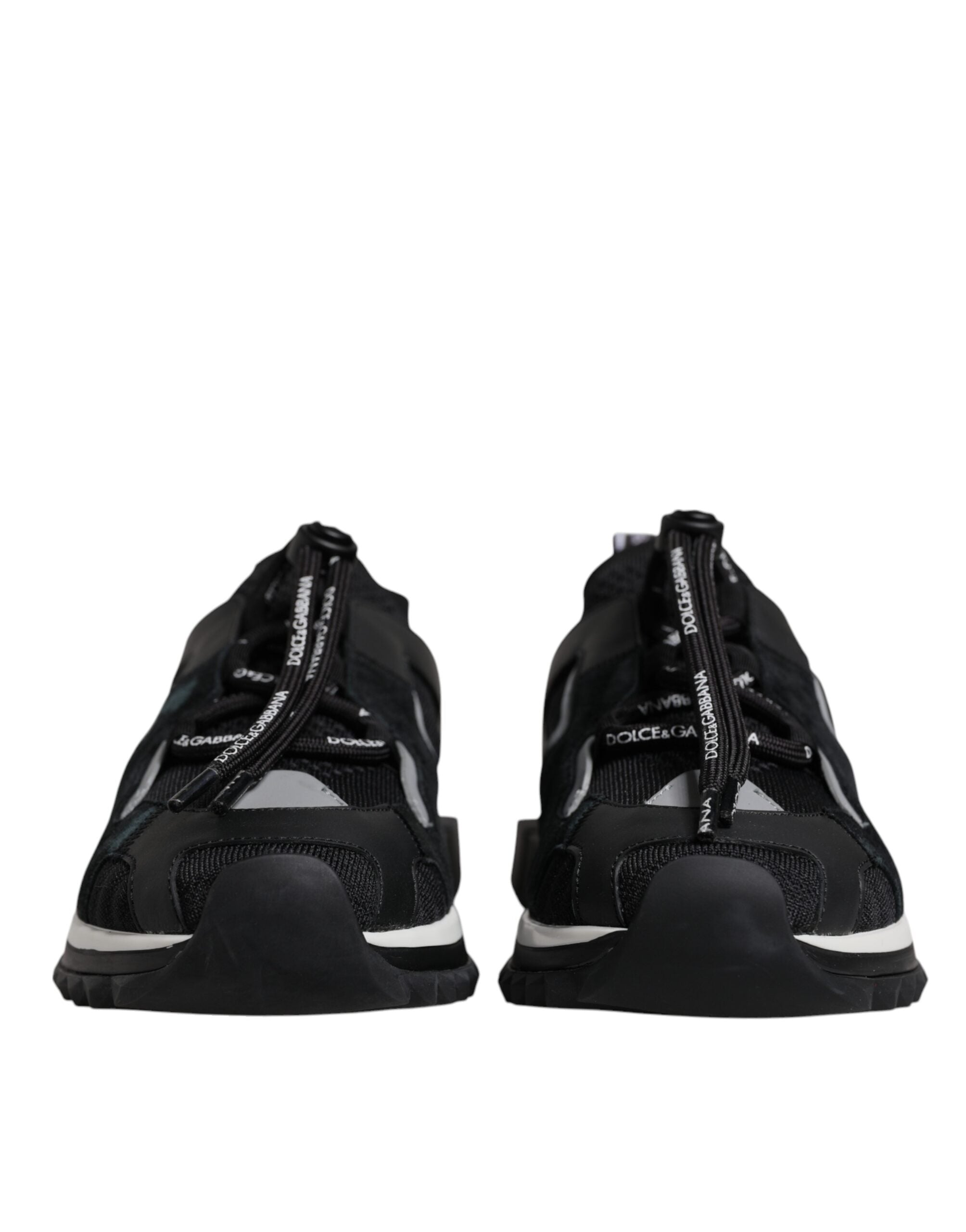 Dolce & Gabbana Black Mesh Sorrento Trekking Sneakers Shoes-2