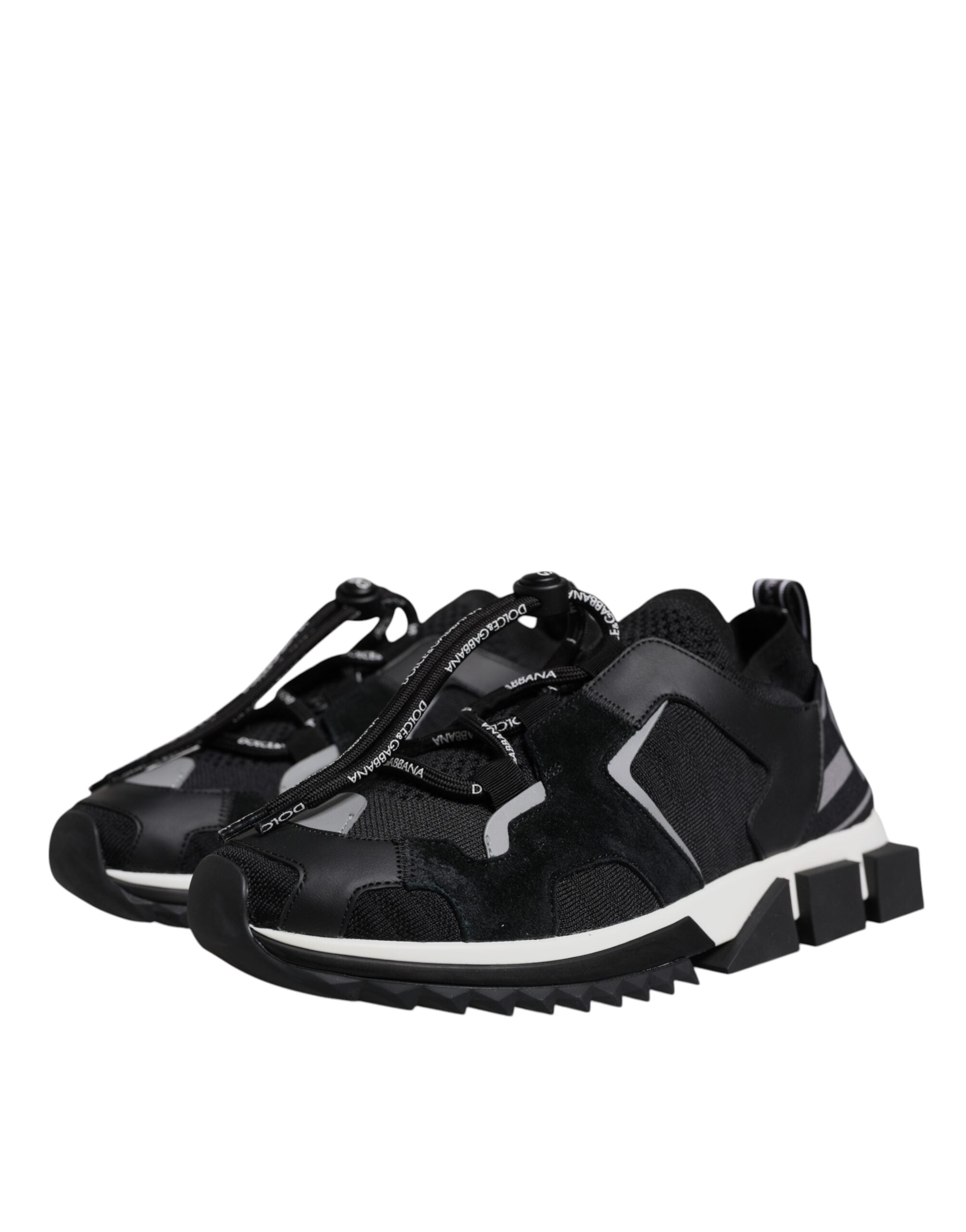 Dolce & Gabbana Black Mesh Sorrento Trekking Sneakers Shoes-3