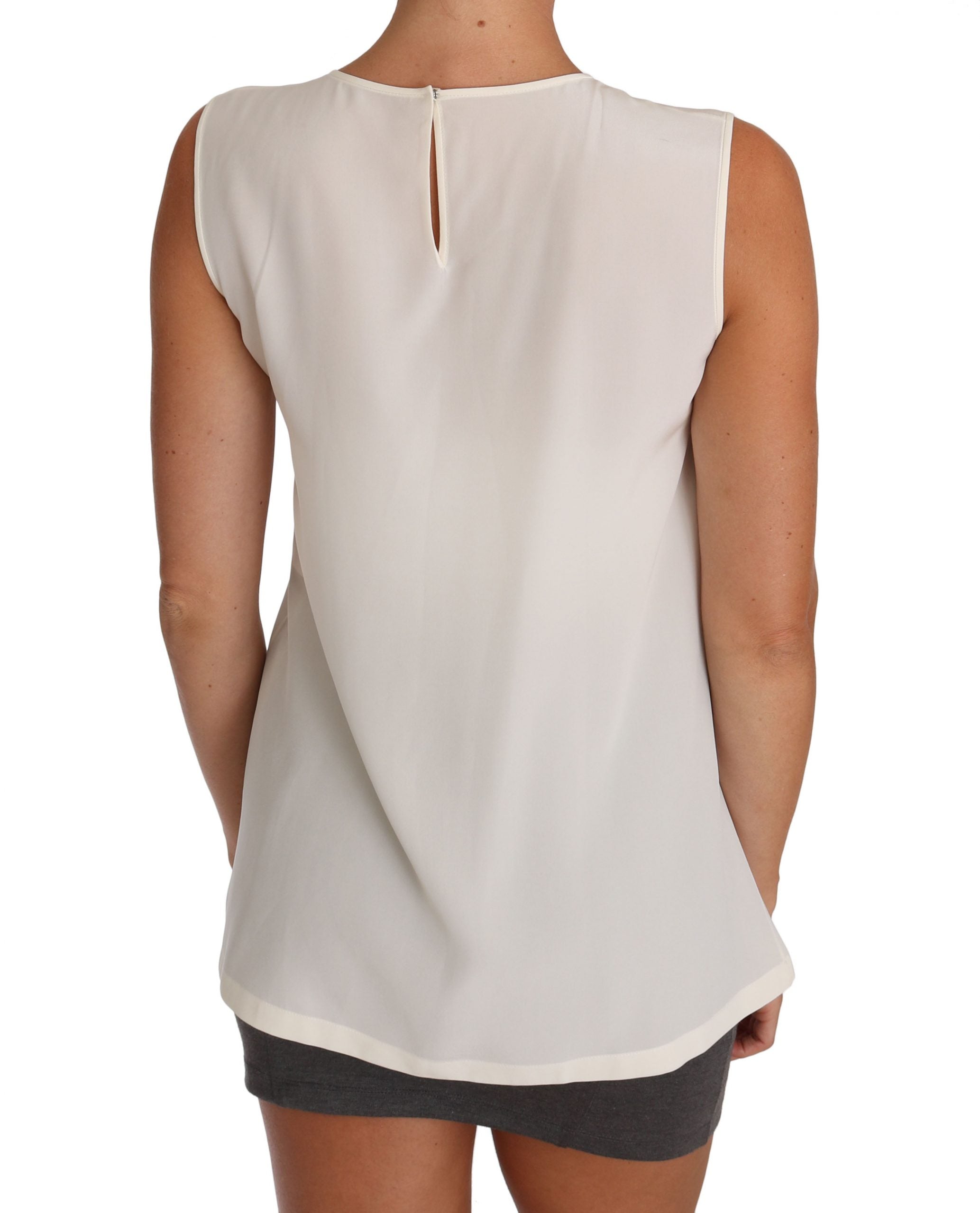 Dolce & Gabbana White Silk Crystal Sequin Fairy T-Shirt-2