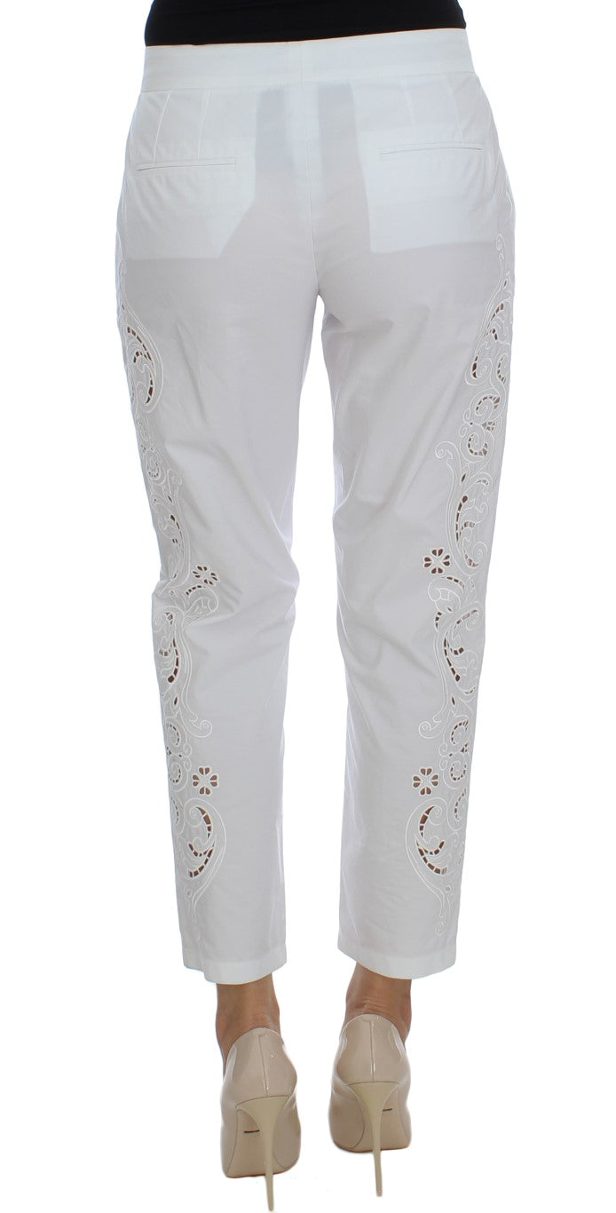 Dolce & Gabbana White dress with floral neckline Sicily trousers-3