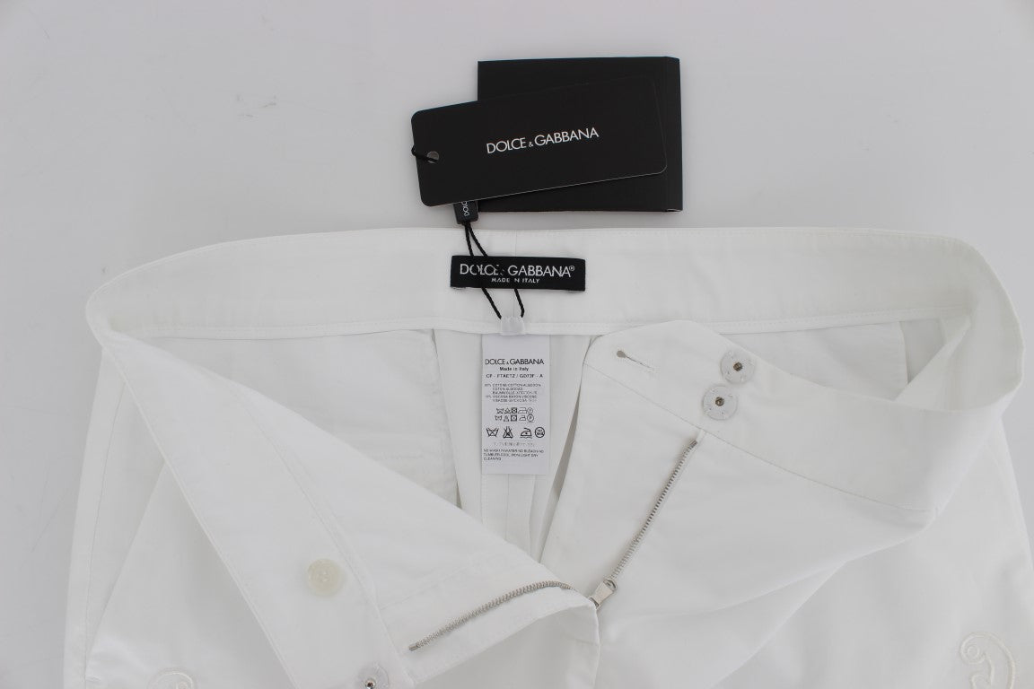 Dolce & Gabbana White dress with floral neckline Sicily trousers-5