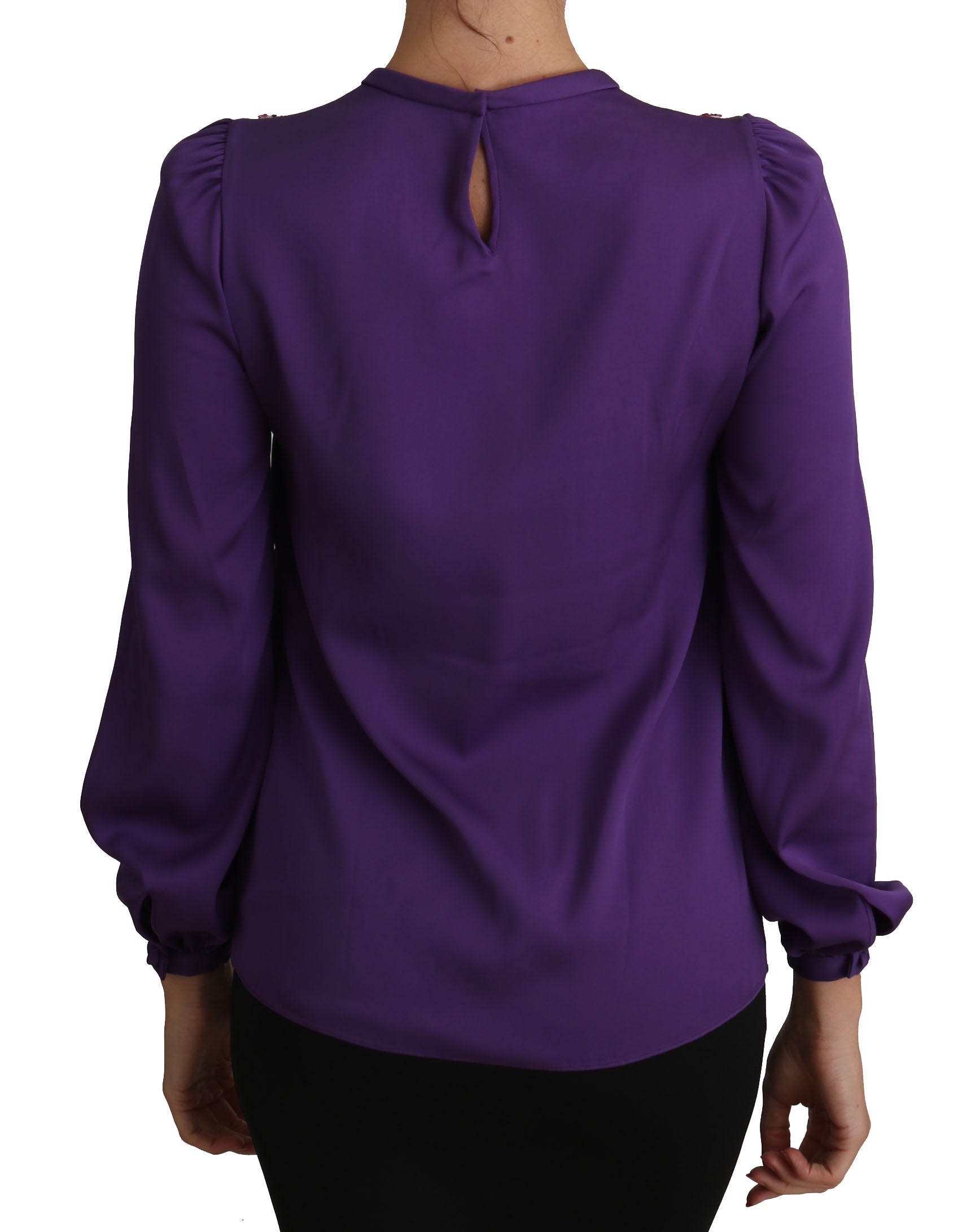 Dolce & Gabbana Lilac Blouse Prince Fairy Tale Embellished Top-2
