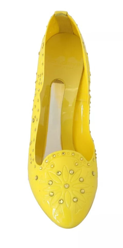 Dolce & Gabbana Yellow Crystal Heels CINDERELLA Shoes-2