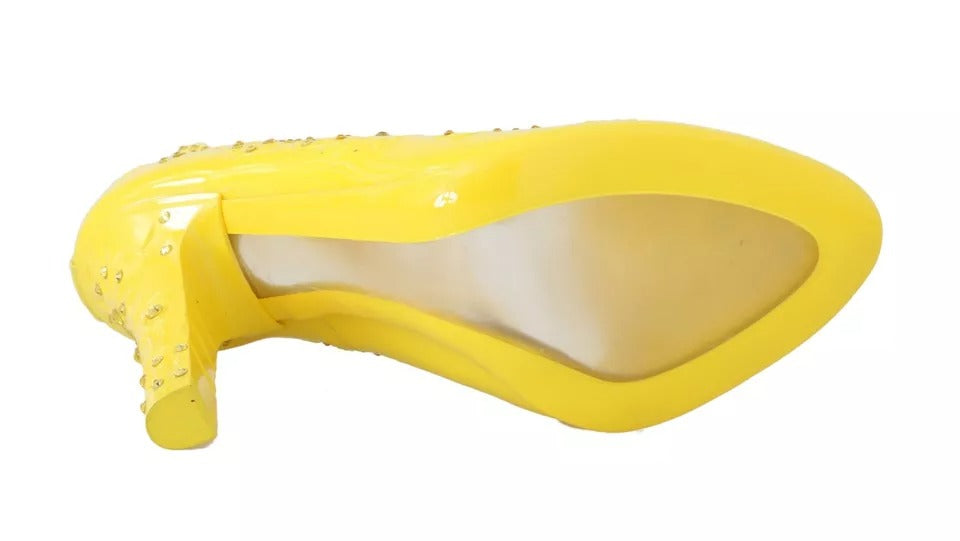 Dolce & Gabbana Yellow Crystal Heels CINDERELLA Shoes-3