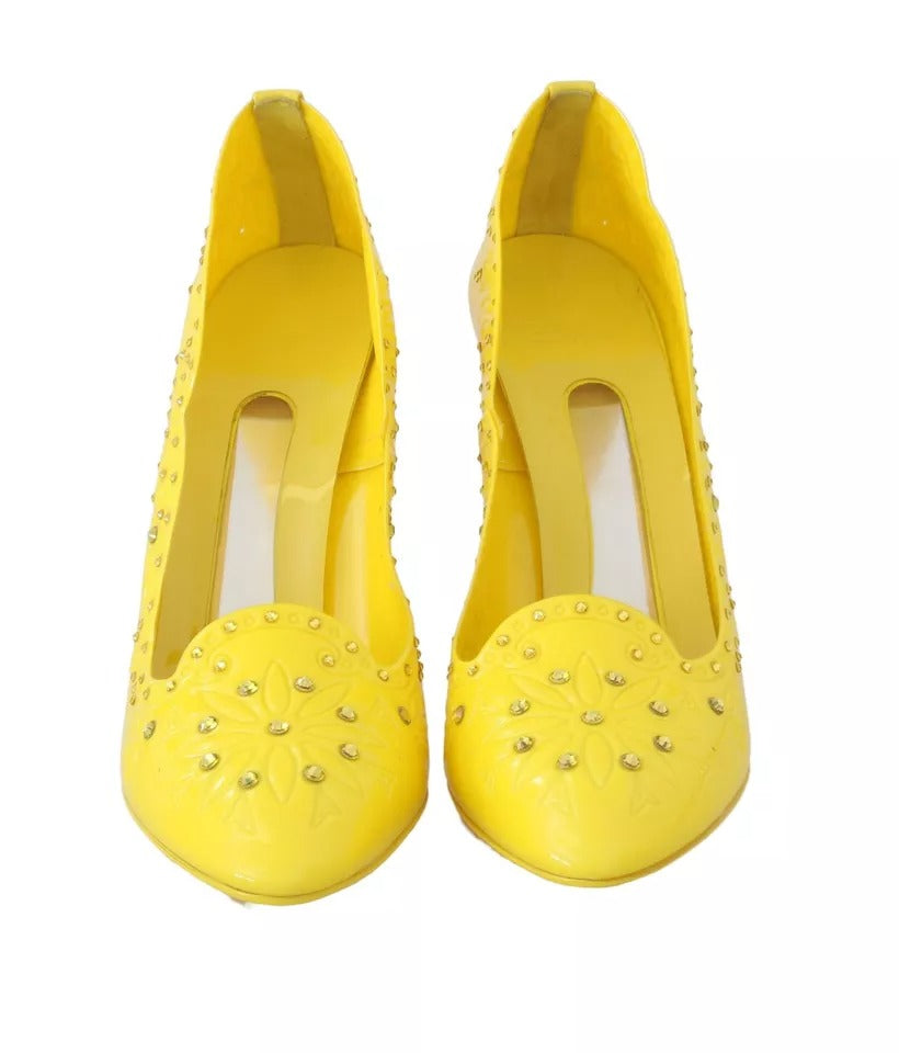 Dolce & Gabbana Yellow Crystal Heels CINDERELLA Shoes-6