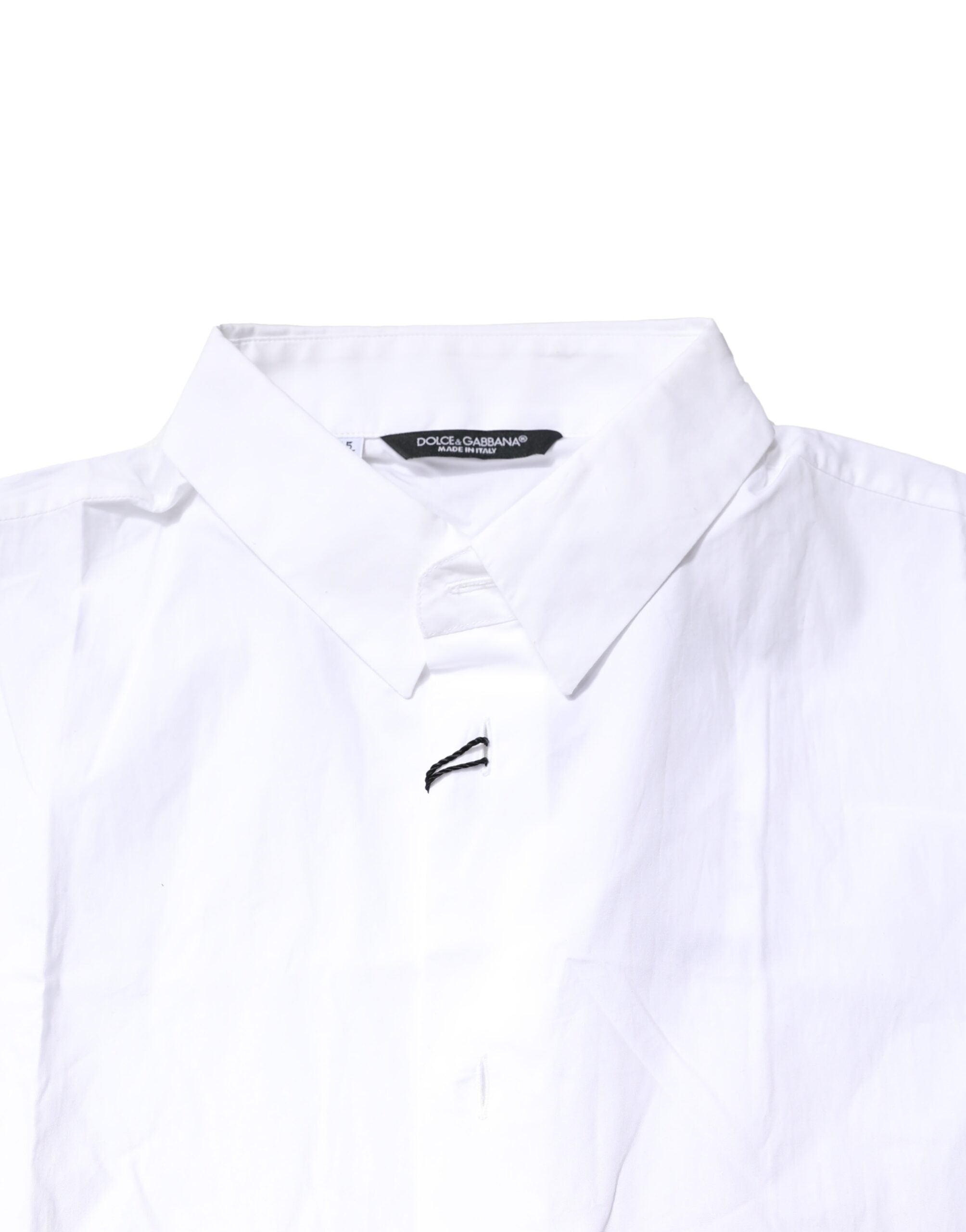 Polo de algodón blanco con tapeta de botones de Dolce & Gabbana para hombre-4