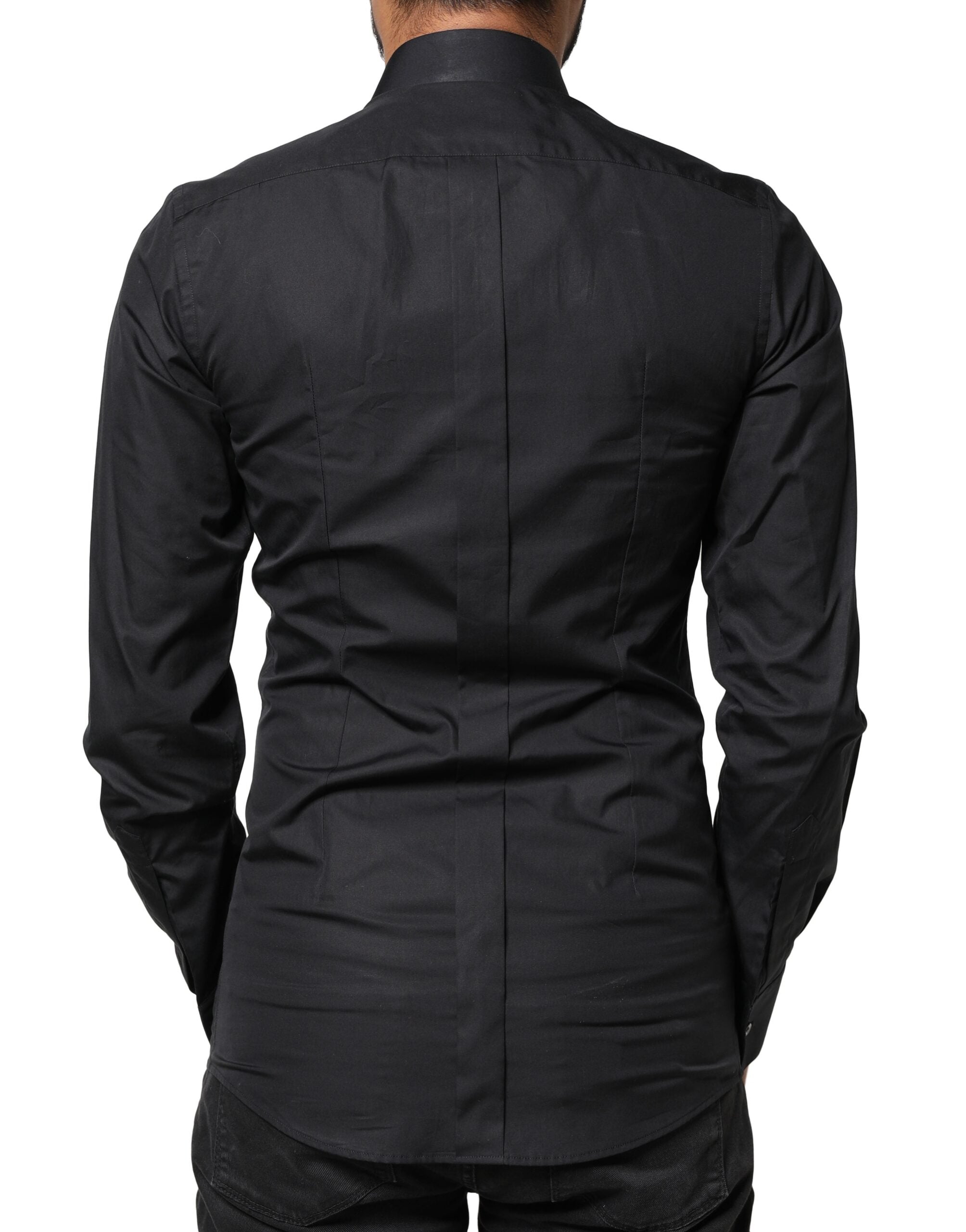 Dolce & Gabbana Black Love Embroidery GOLD Formal Shirt-3