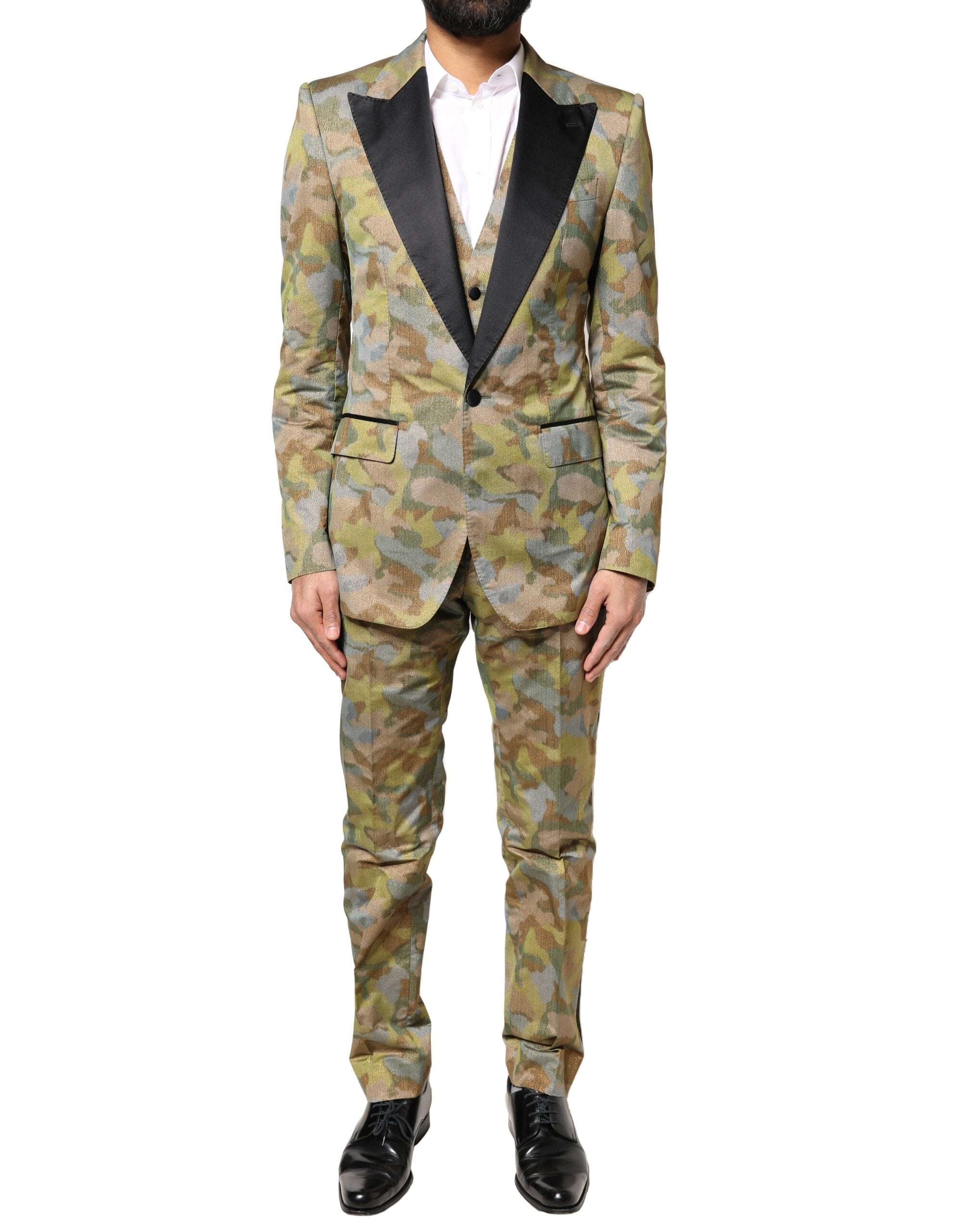 Dolce & Gabbana Multicolor Camouflage SICILIA 3-Piece Suit-2