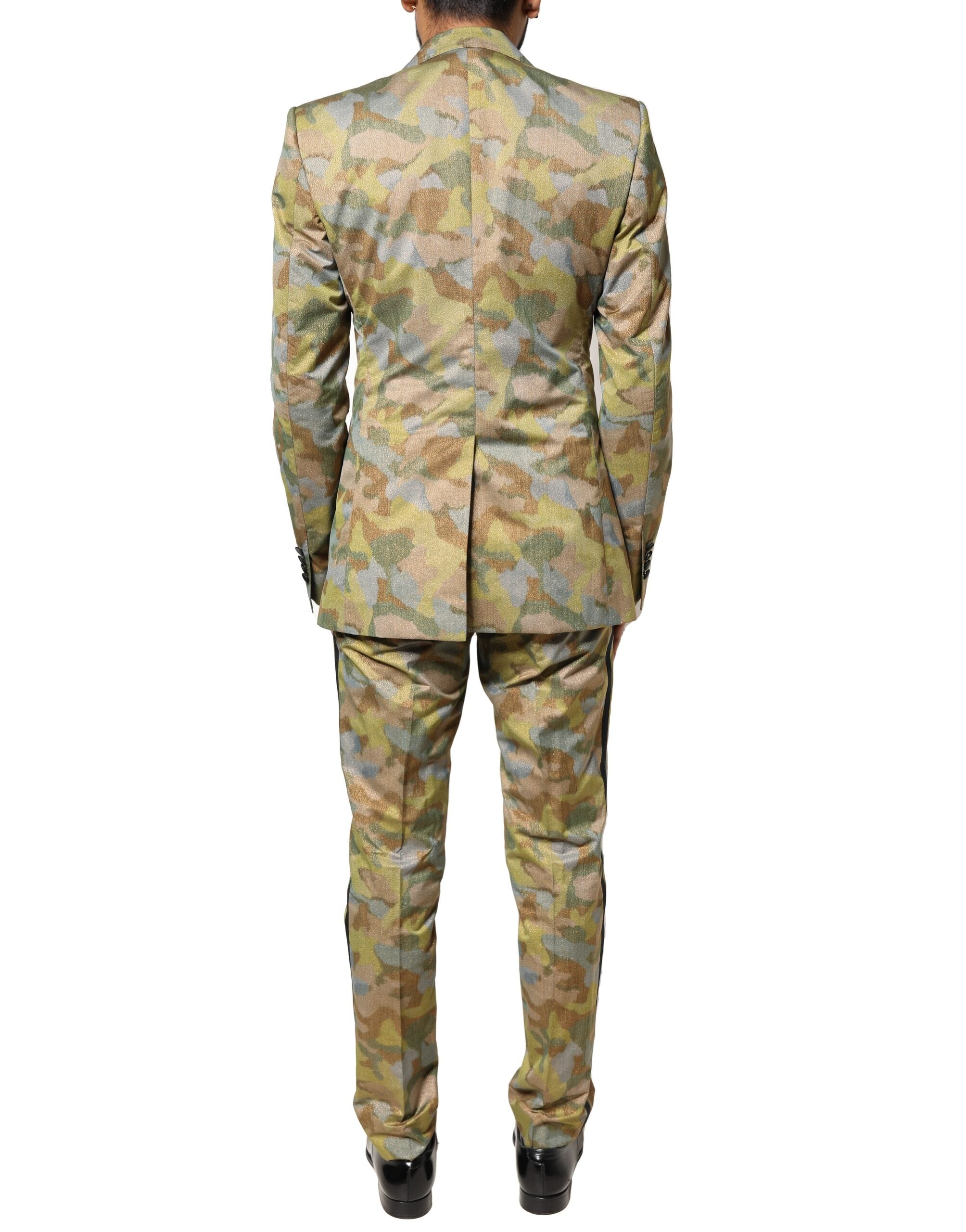 Dolce & Gabbana Multicolor Camouflage SICILIA 3-Piece Suit-4