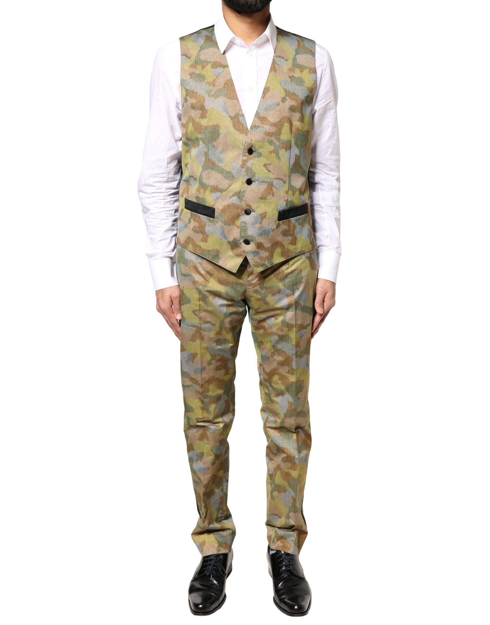 Dolce & Gabbana Multicolor Camouflage SICILIA 3-Piece Suit-5