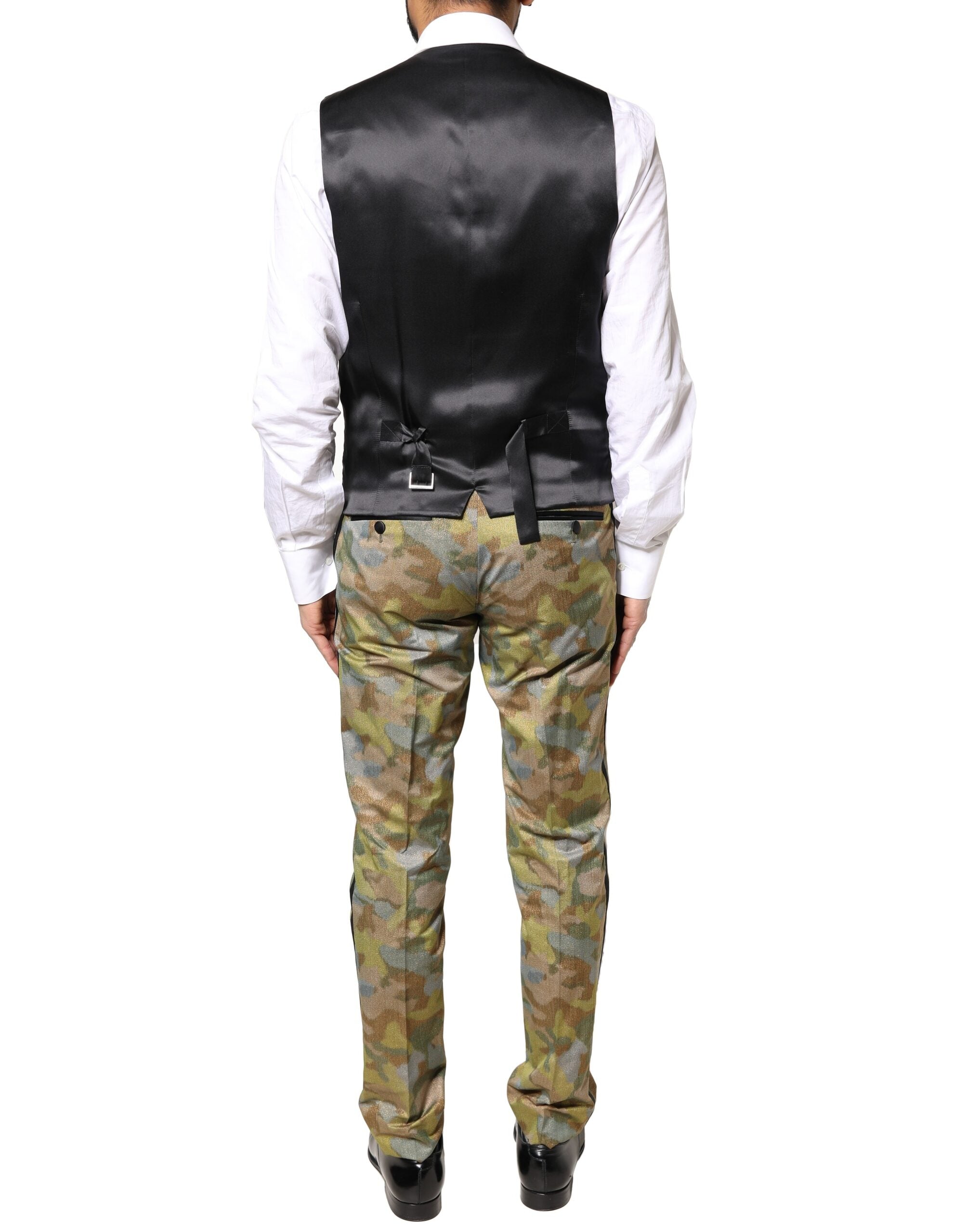 Dolce & Gabbana Multicolor Camouflage SICILIA 3-Piece Suit-7
