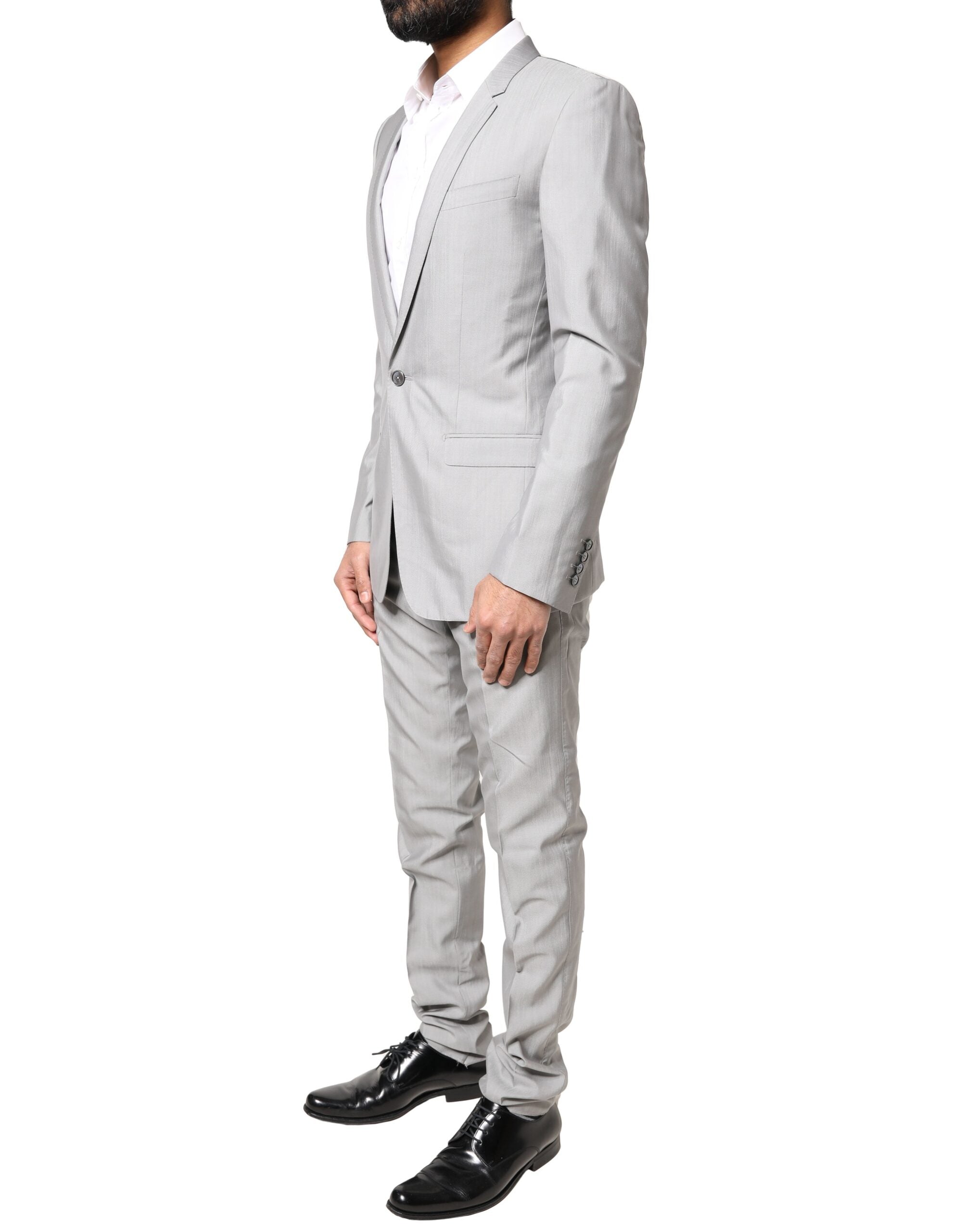 Traje de lana gris claro Dolce & Gabbana DORADO, 2 piezas, traje formal-3