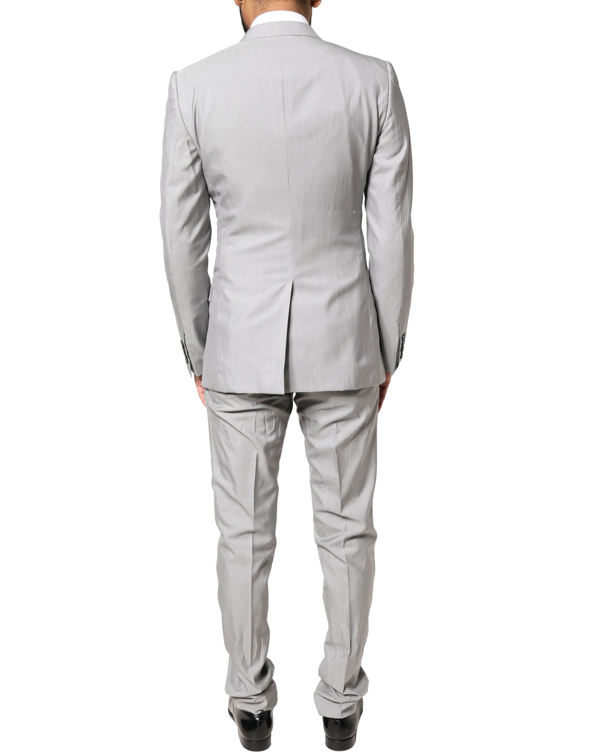 Traje de lana gris claro Dolce & Gabbana DORADO, 2 piezas, traje formal-4