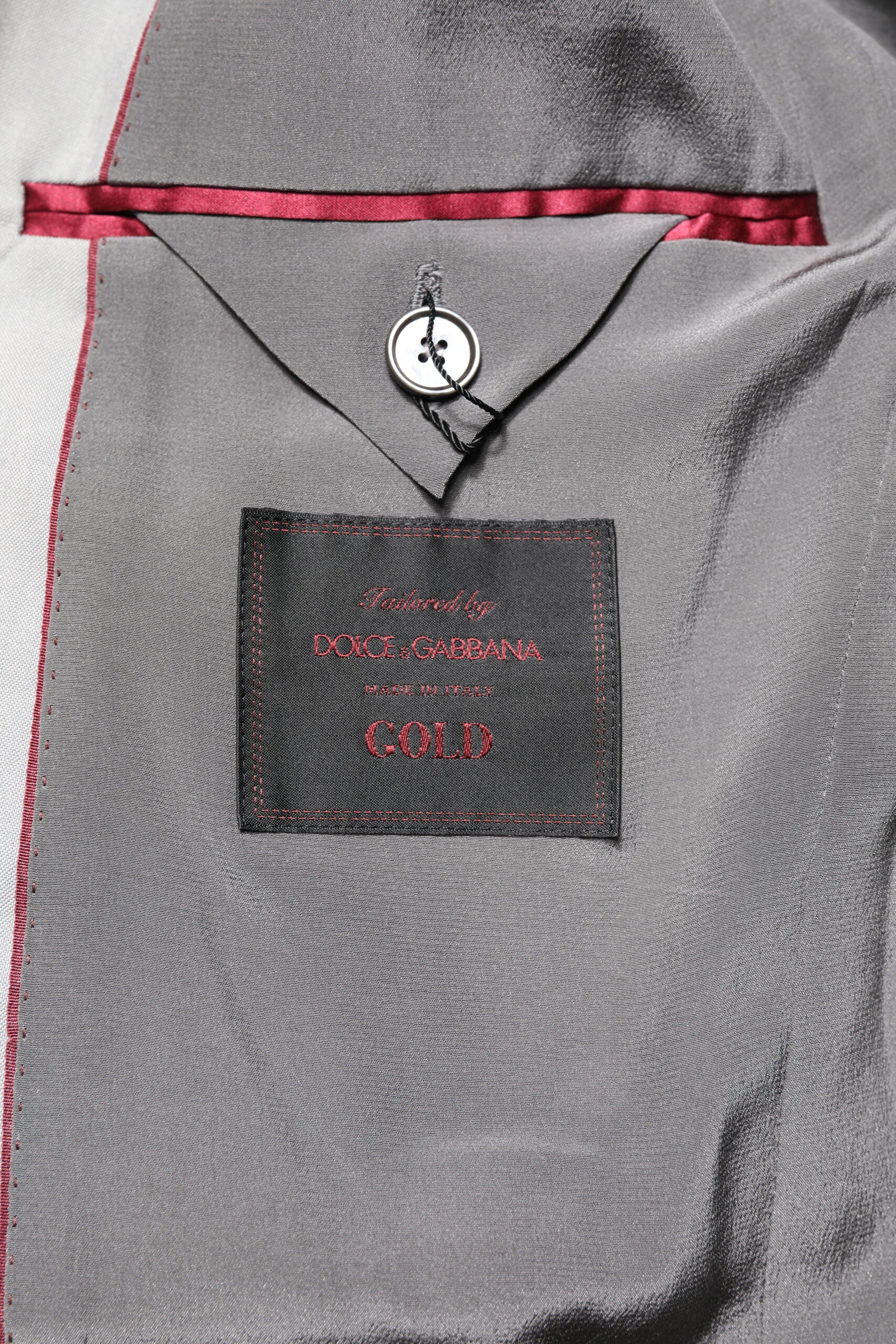 Traje de lana gris claro Dolce & Gabbana DORADO, 2 piezas, traje formal-6
