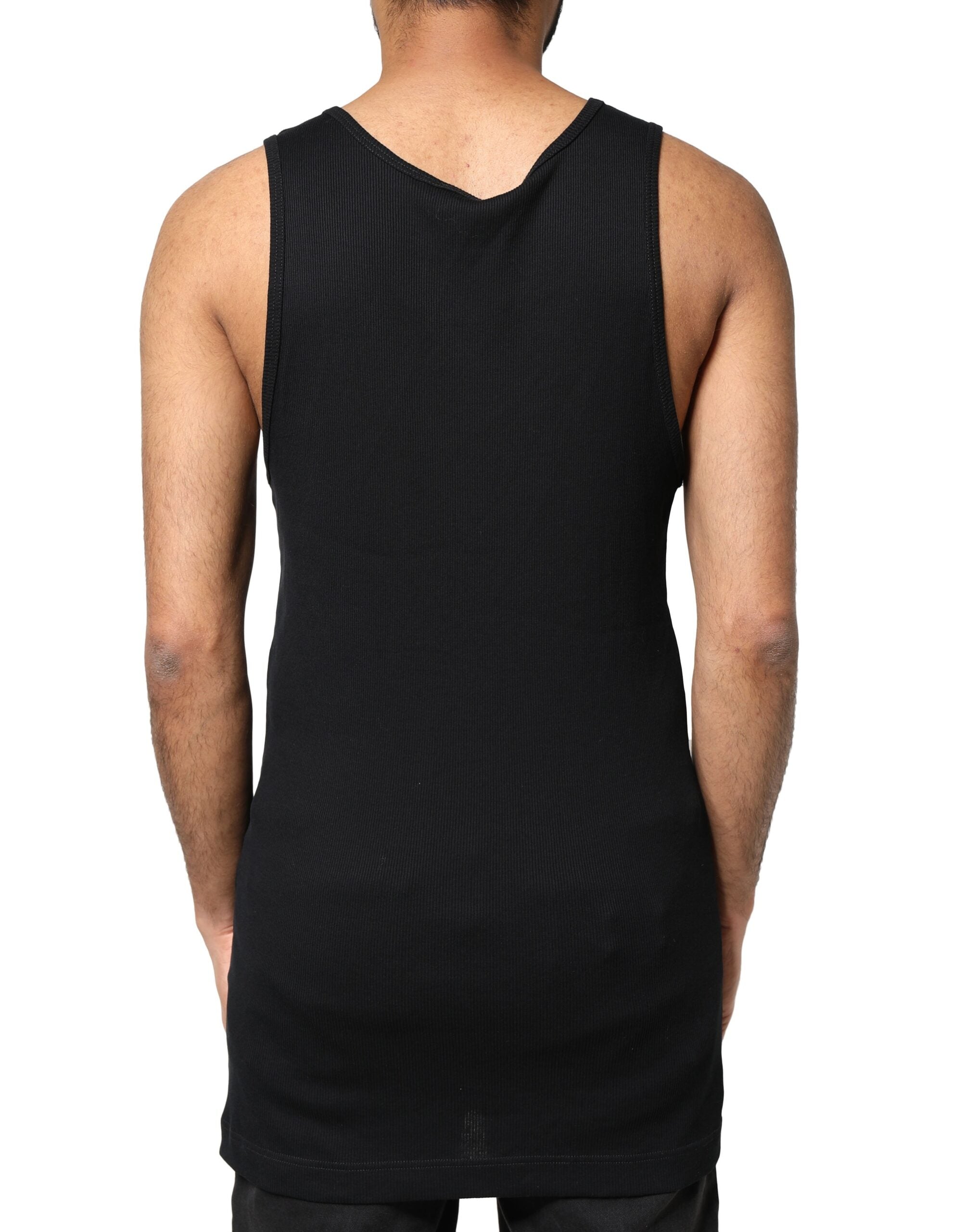 Camiseta sin mangas Dolce & Gabbana de algodón negro con diseño Rip para hombre-4