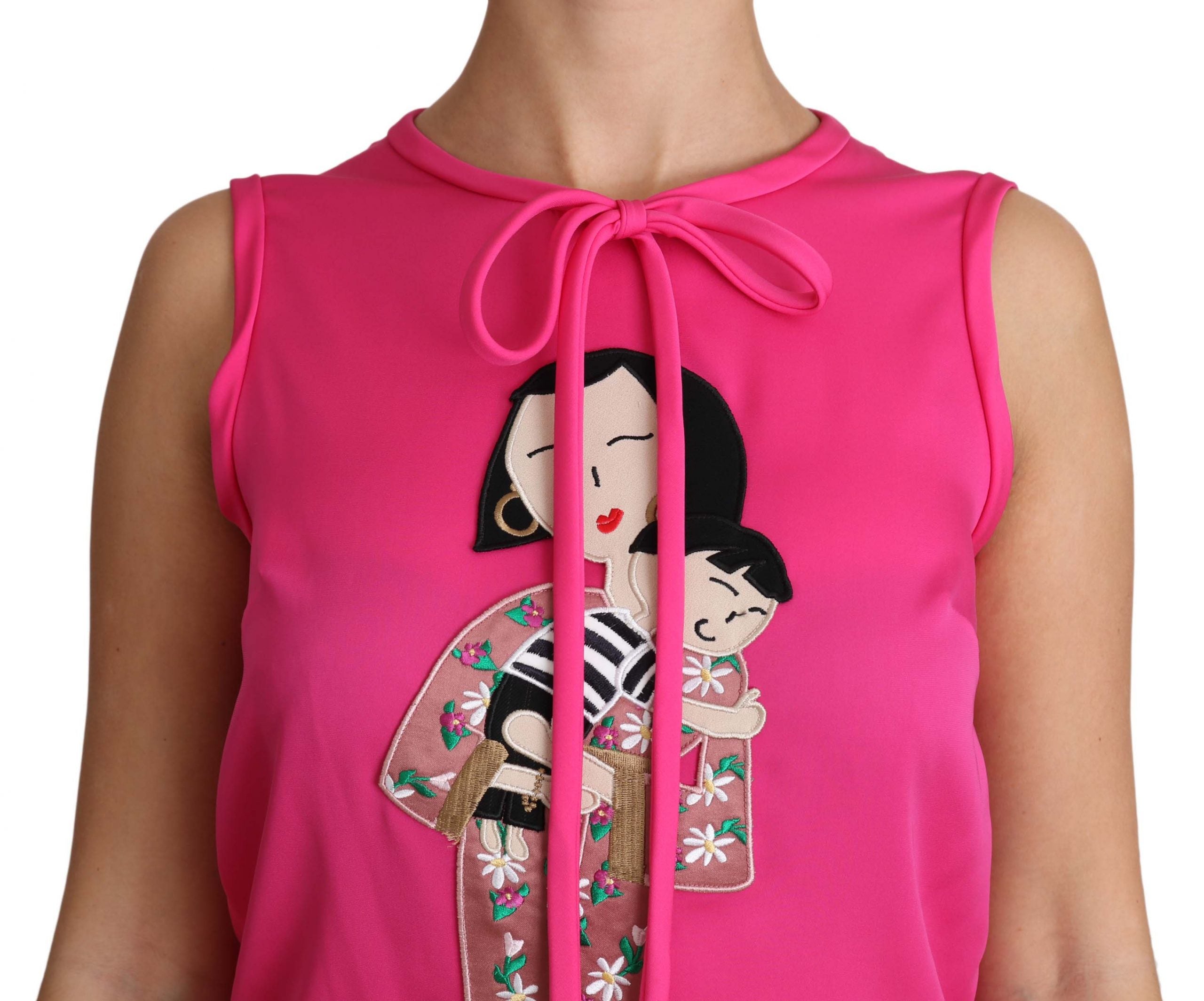 Blusa de mamá con camiseta sin mangas de seda rosa de Dolce & Gabbana-2