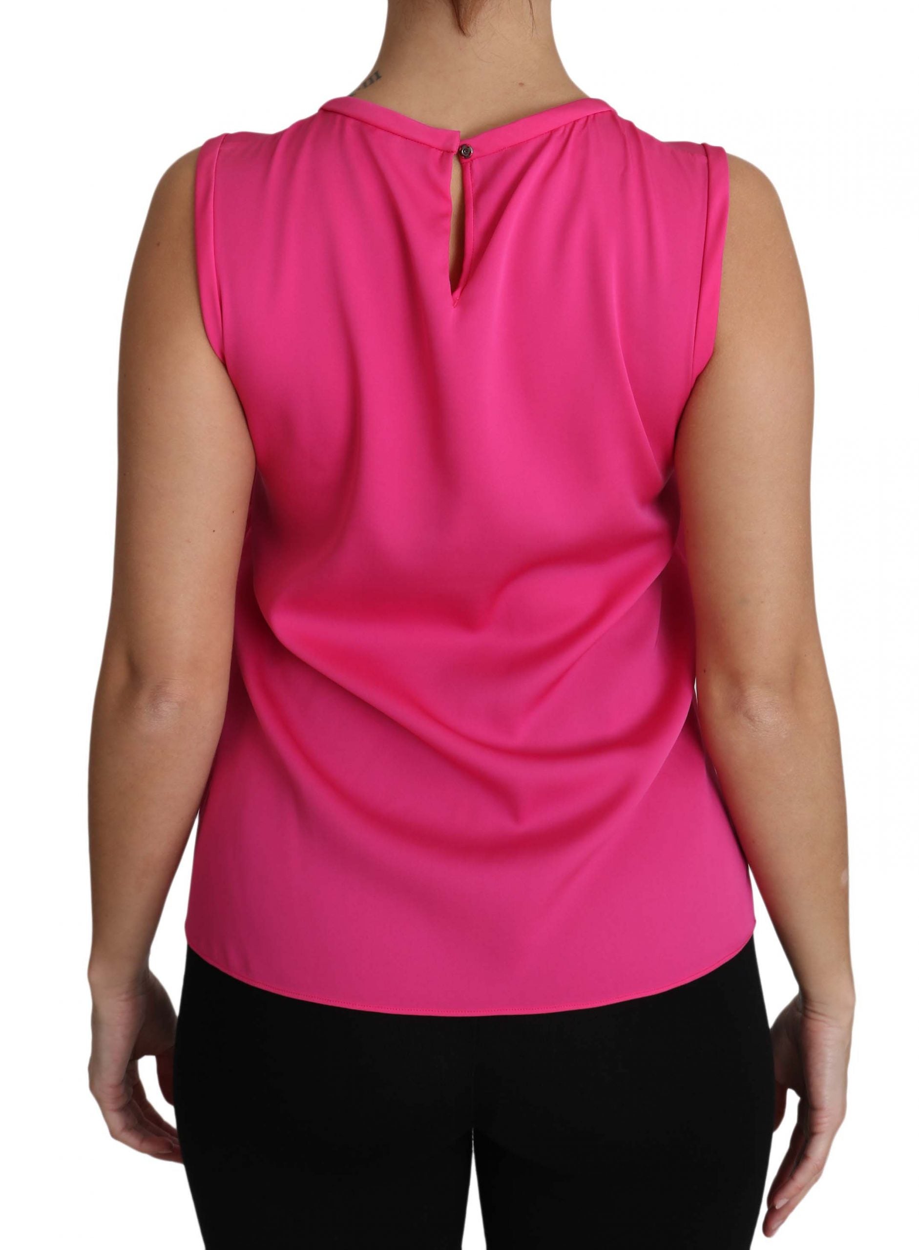 Blusa de mamá con camiseta sin mangas de seda rosa de Dolce & Gabbana-6