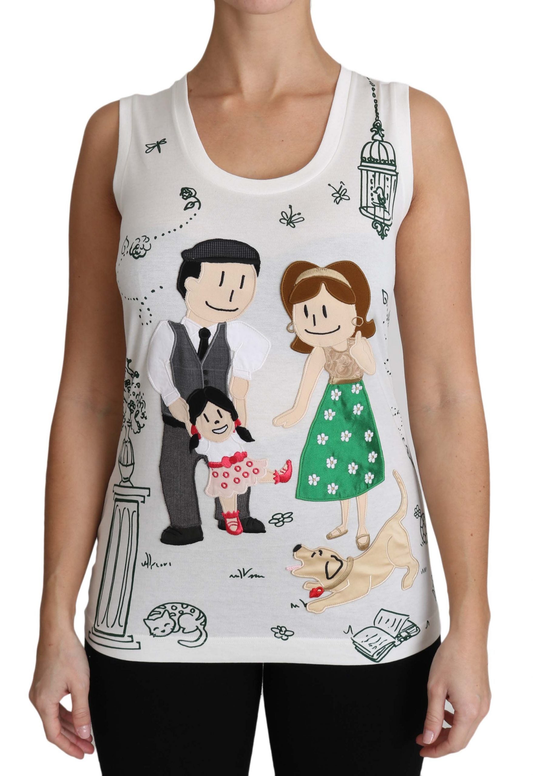 Camiseta sin mangas de algodón blanco Dolce & Gabbana #dgfamily-1