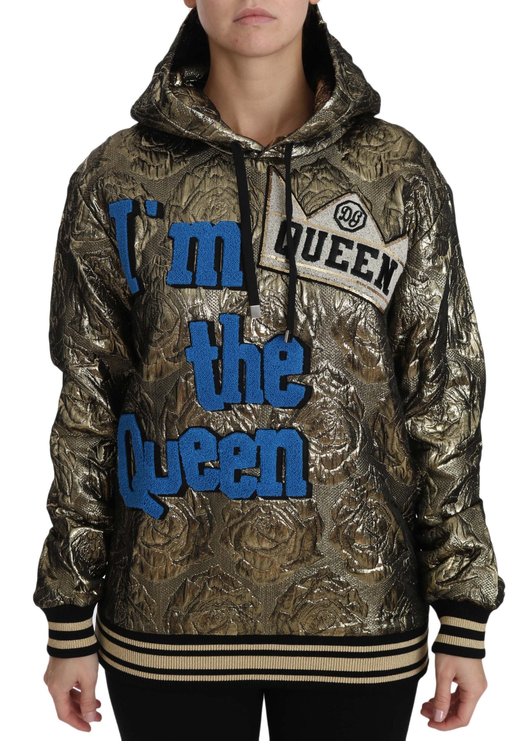 Dolce & Gabbana In The Queen Jaquard Gold Sweatshirt Hoodie