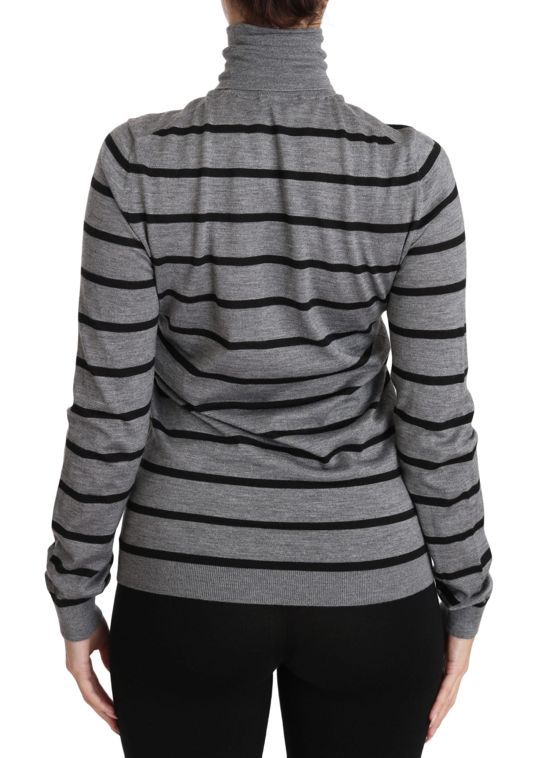 Suéter de cuello alto de seda y cachemira gris de Dolce & Gabbana-2