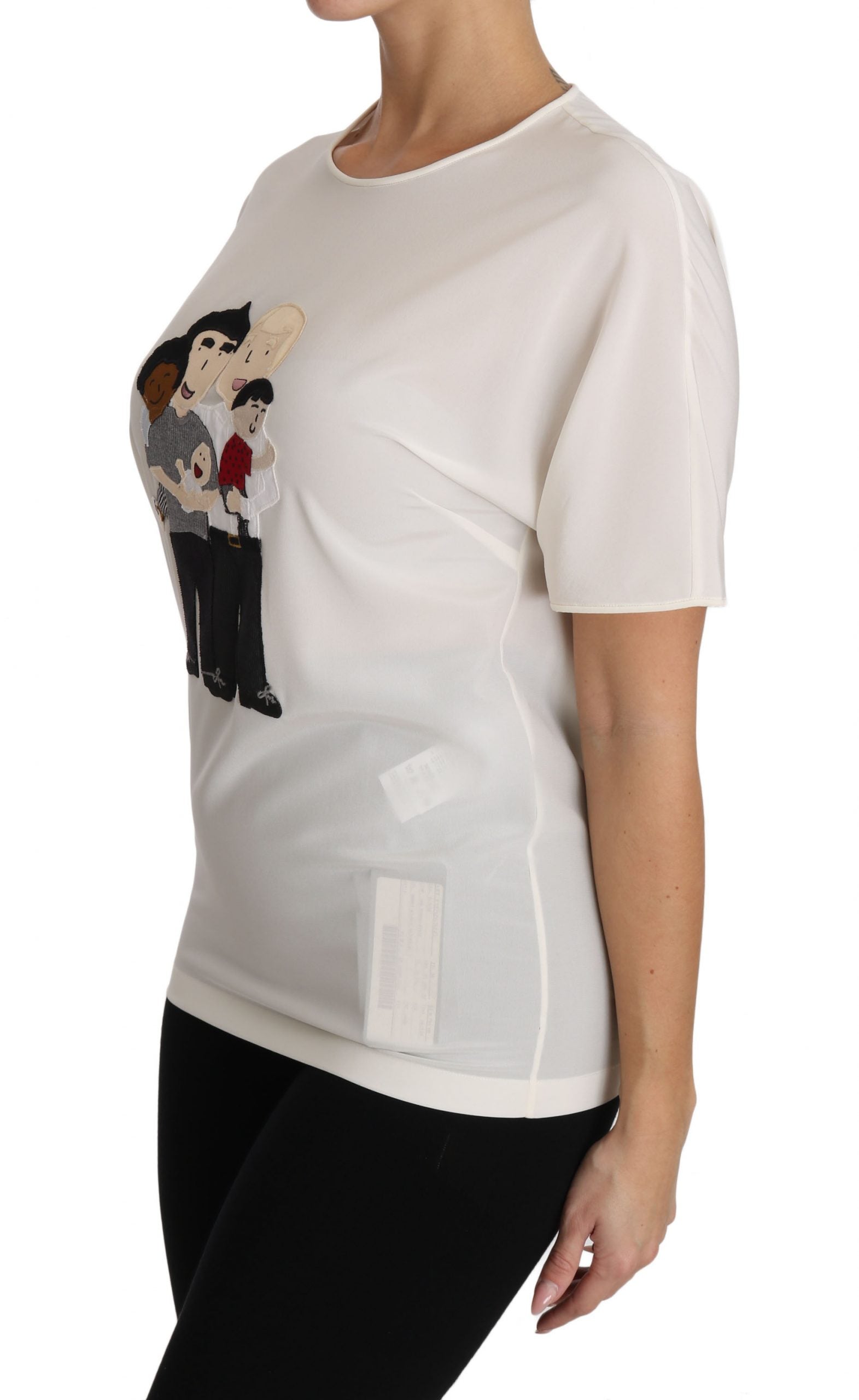 Dolce & Gabbana Weißes Seidenstretch-T-Shirt #dgfamily-2