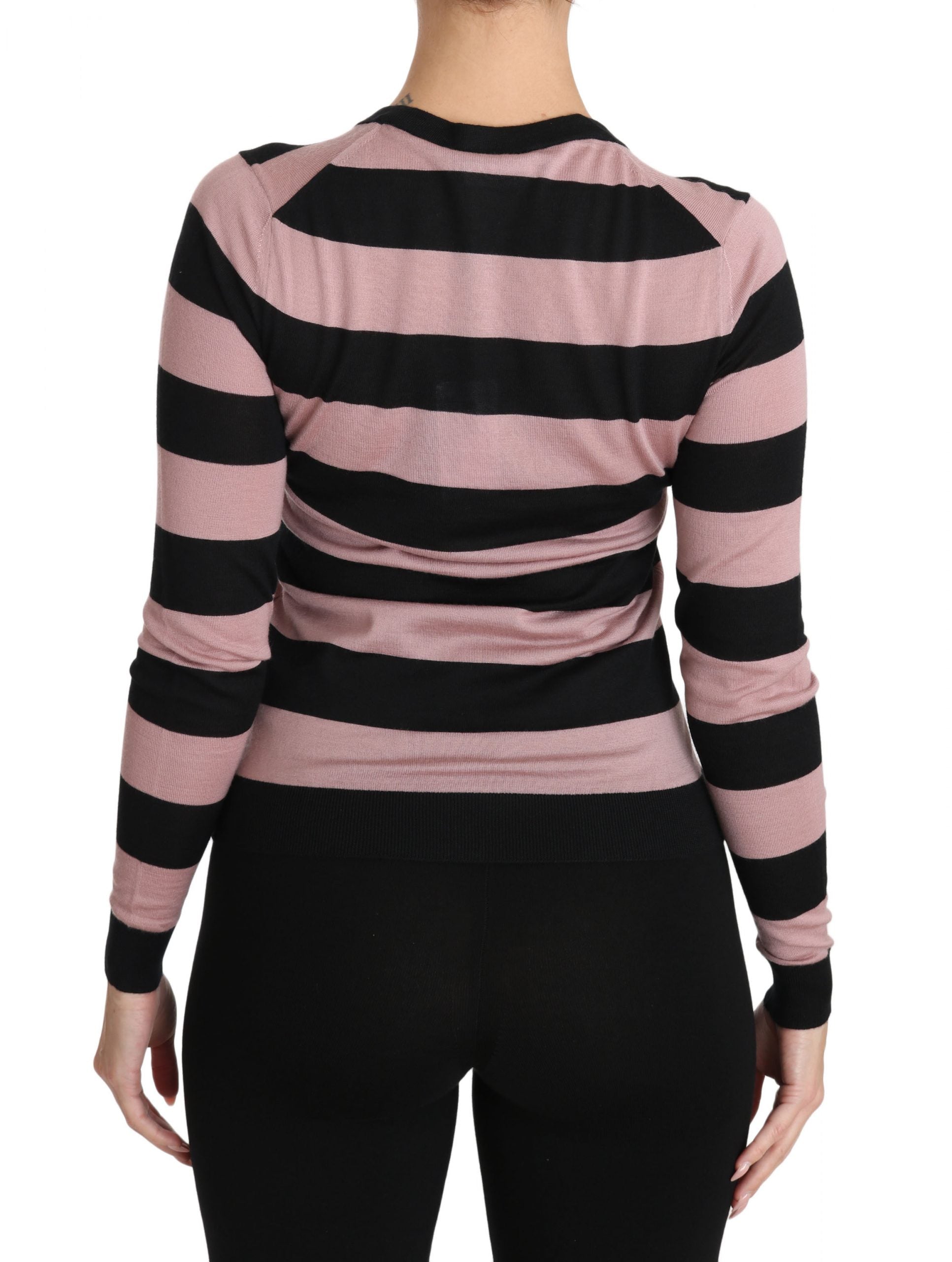 Dolce & Gabbana Rosa geblümter Kaschmir-Strickpullover-4