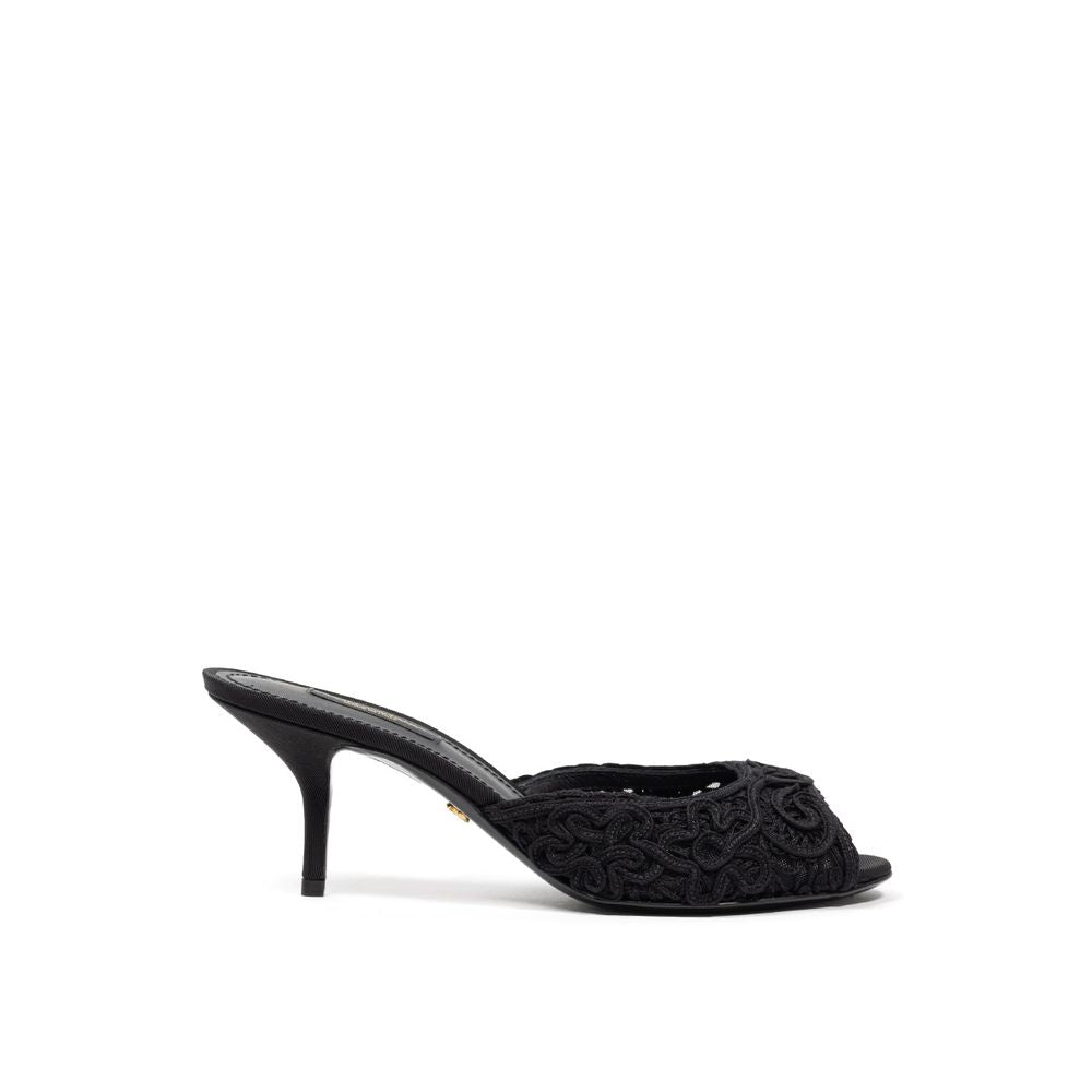 Dolce & Gabbana Black Cotton Mules-1