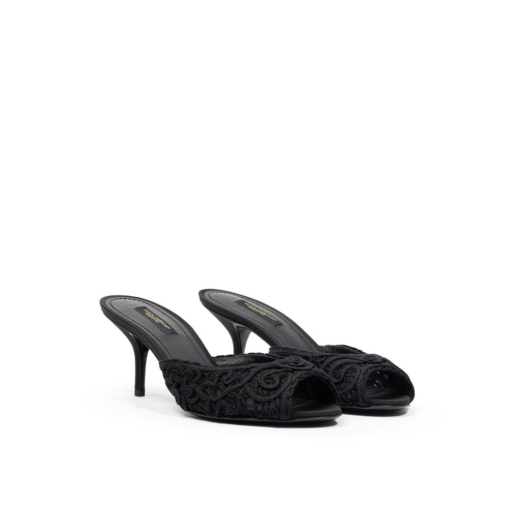 Dolce & Gabbana Black Cotton Mules-2