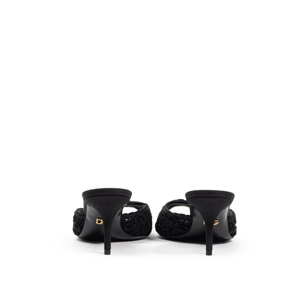 Dolce & Gabbana Black Cotton Mules-3