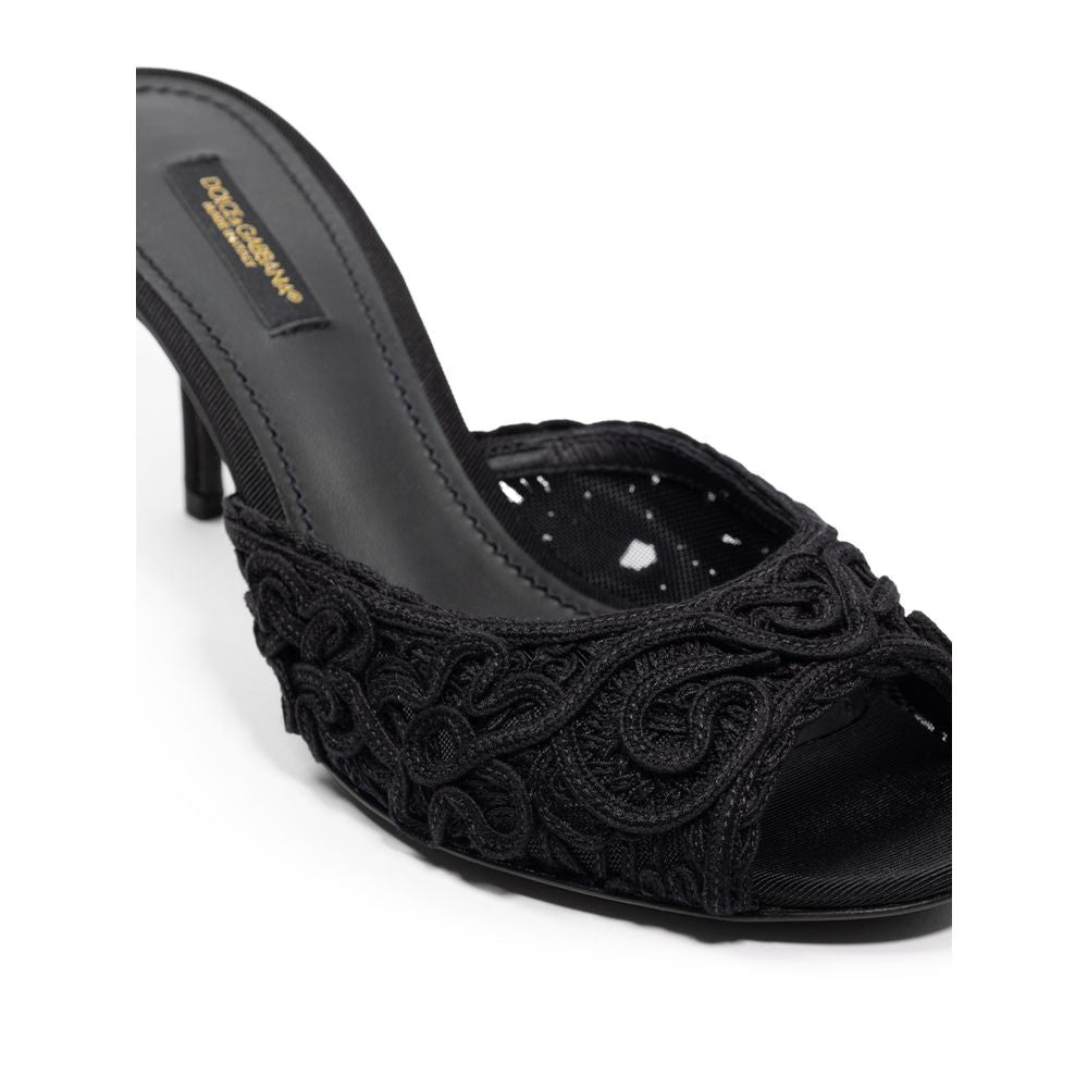 Dolce & Gabbana Black Cotton Mules-4