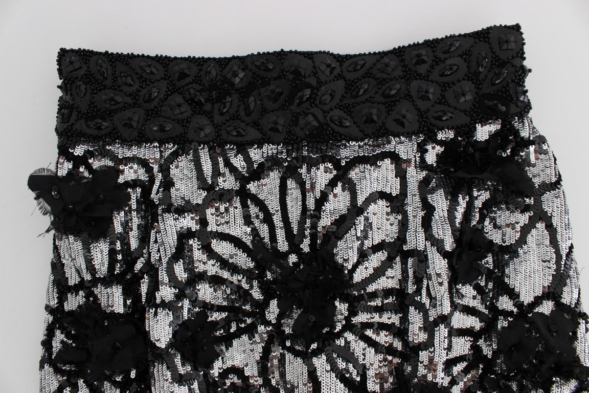 Dolce & Gabbana Schwarze Mini-Shorts mit Kristallpailletten-5